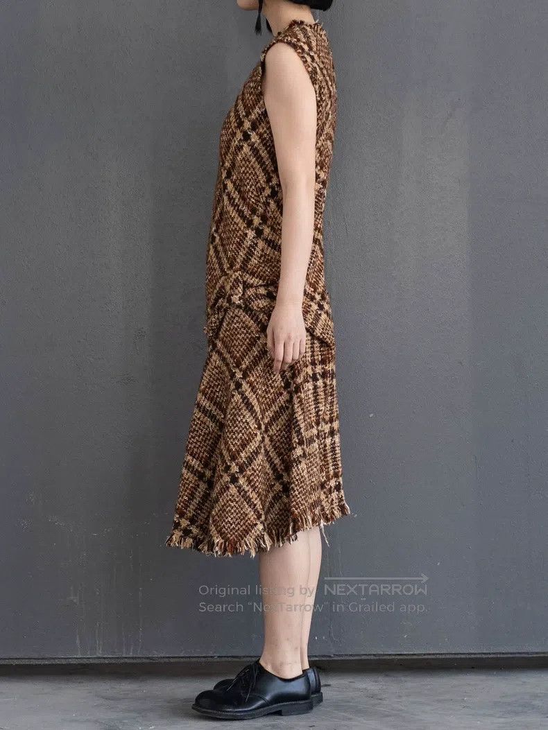 Junya Watanabe Junya Watanabe Brown checkered tweed dress Size M / US 6-8 / IT 42-44 - 3 Thumbnail