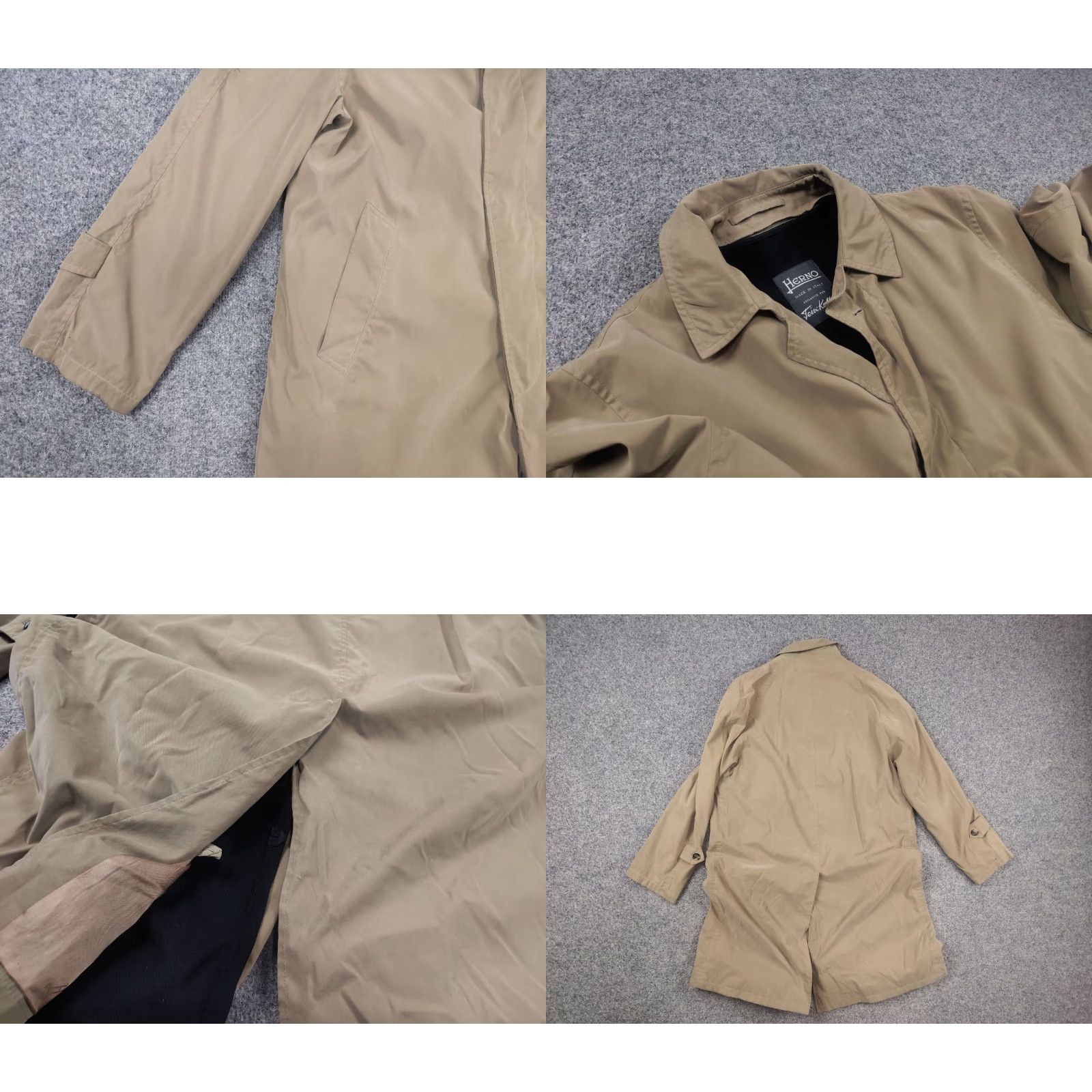 Herno Herno Vintage Trench Coat Mens Beige Nylon Blend Oversized Jacket Wool Lining Size US M / EU 48-50 / 2 - 8 Thumbnail
