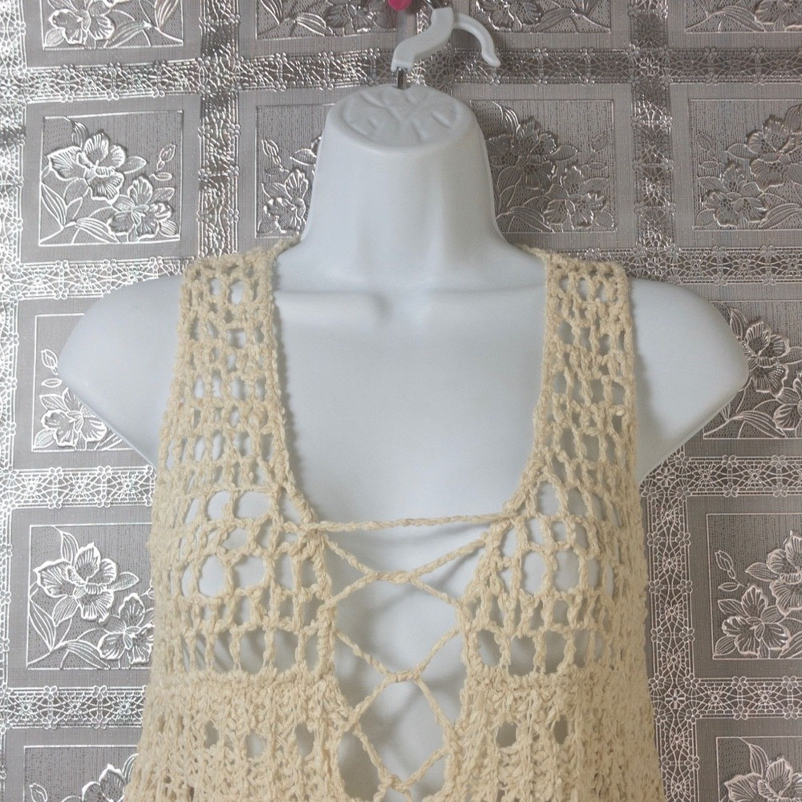 Other NWT Chelsea & Violet C&V Woven Crotchet Sweater Size S / US 4 / IT 40 - 3 Thumbnail