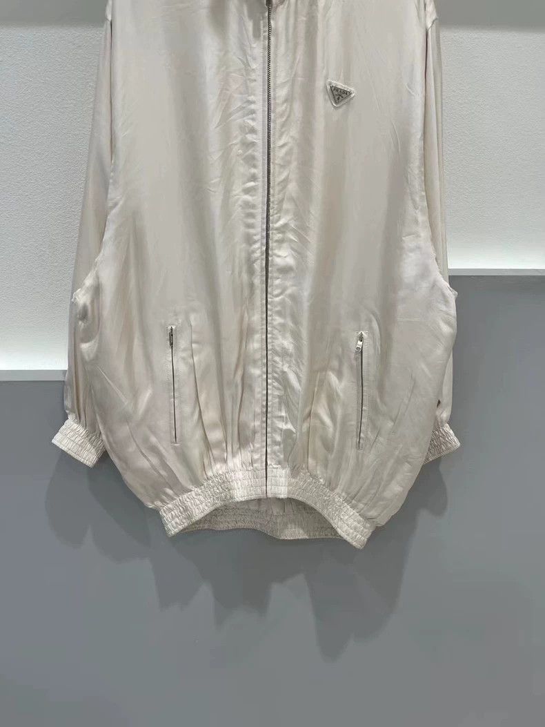 Prada Prada Iron triangle silk zipper jacket 2501-Nextarrow Size US XS / EU 42 / 0 - 4 Thumbnail