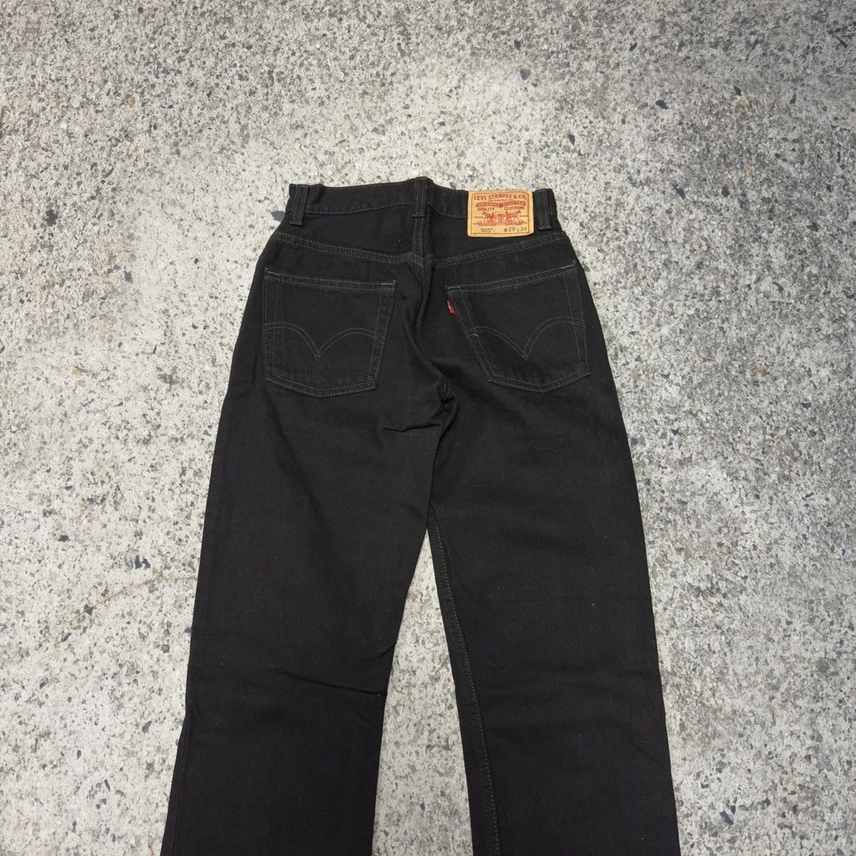 Levi's 2000s Levi’s 505 Black Denim Jeans ERD Grunge Chrome Biker Size US 27 - 4 Thumbnail