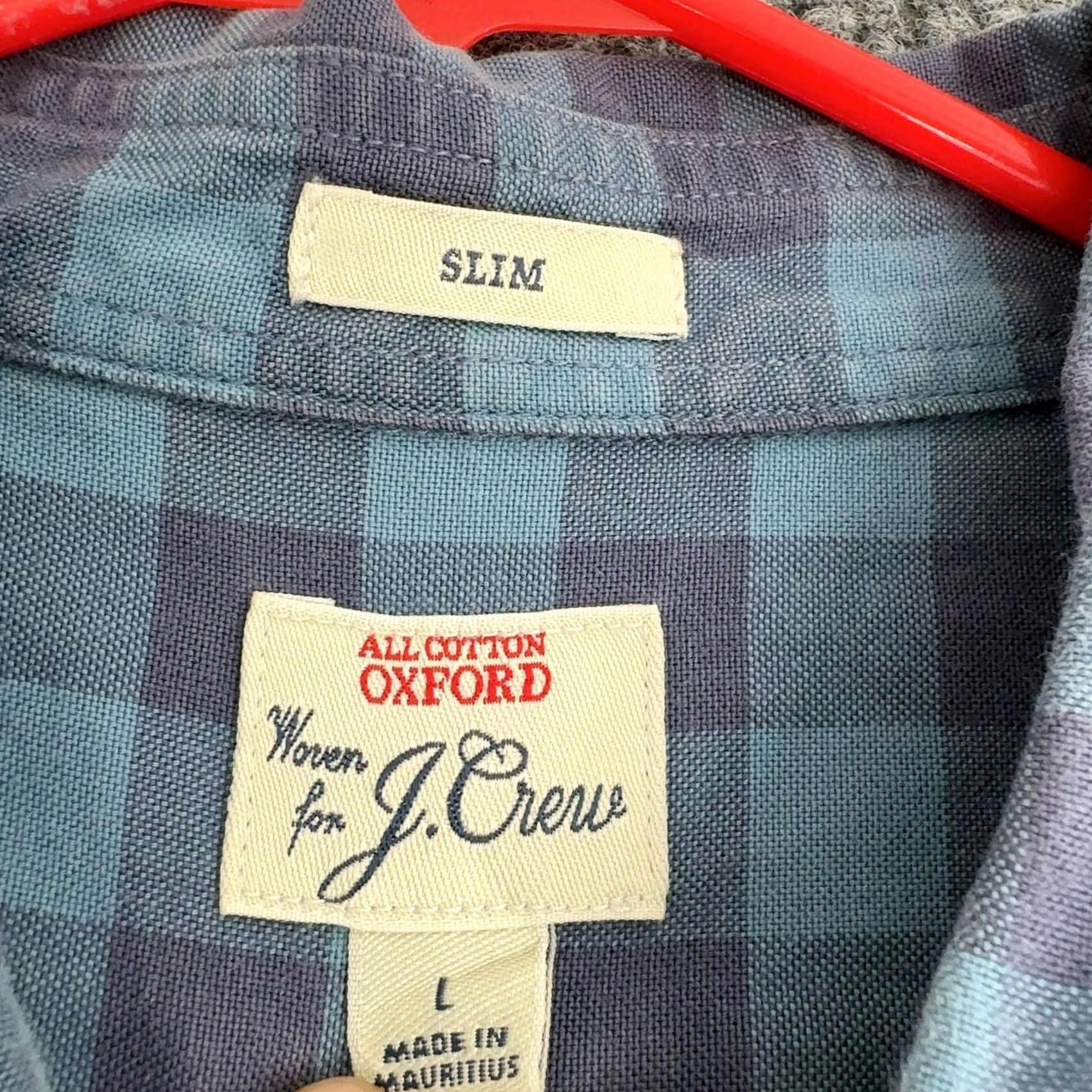J.Crew J.CREW Button-Up Mens L Blue Cotton Gingham Check Slim Fit Oxford Casual Style Size US L / EU 52-54 / 3 - 3 Thumbnail