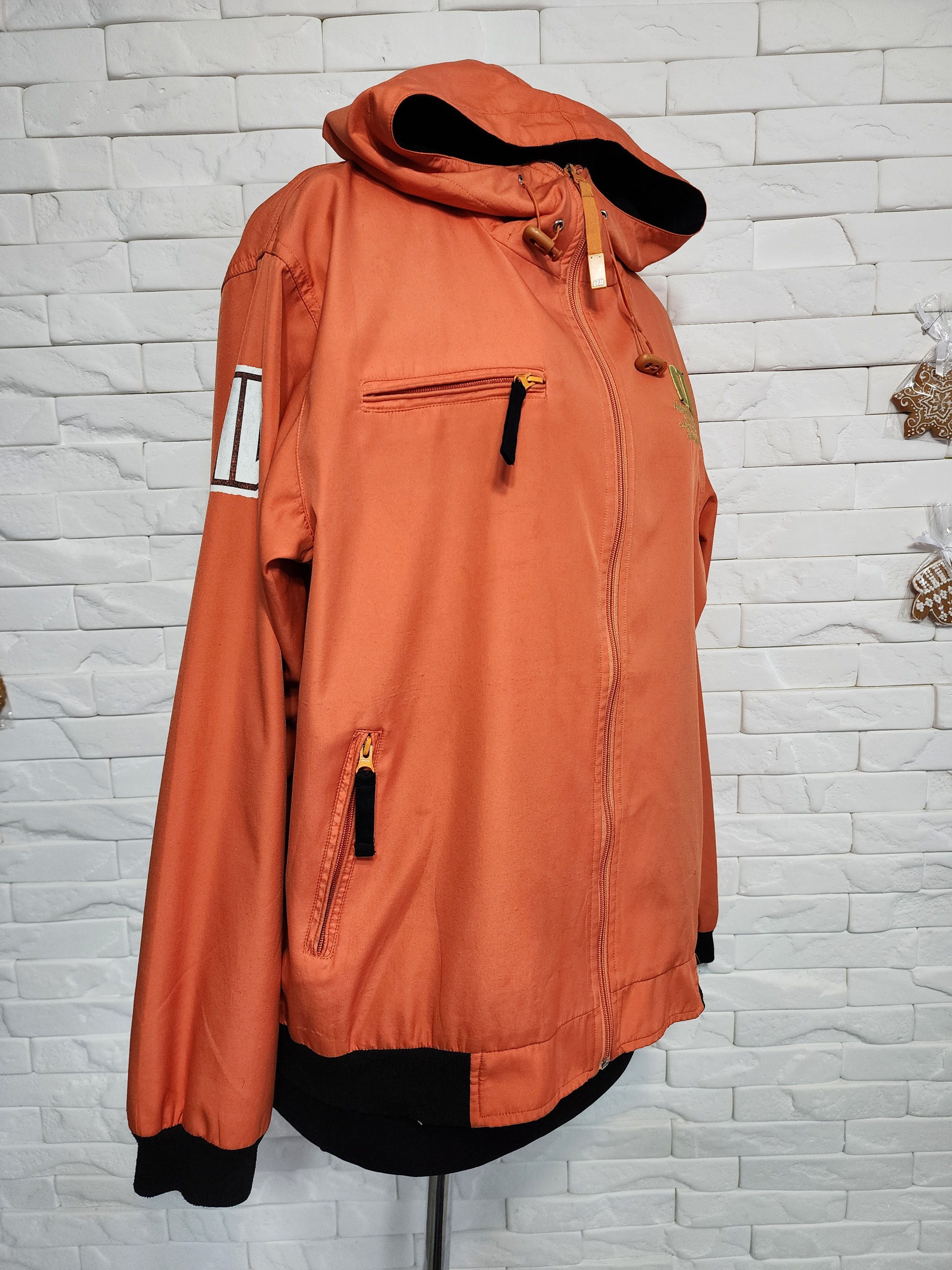 Other Men's Orange Zip-Up Hoodie: Warm Hooded Jacket Size US L / EU 52-54 / 3 - 3 Thumbnail