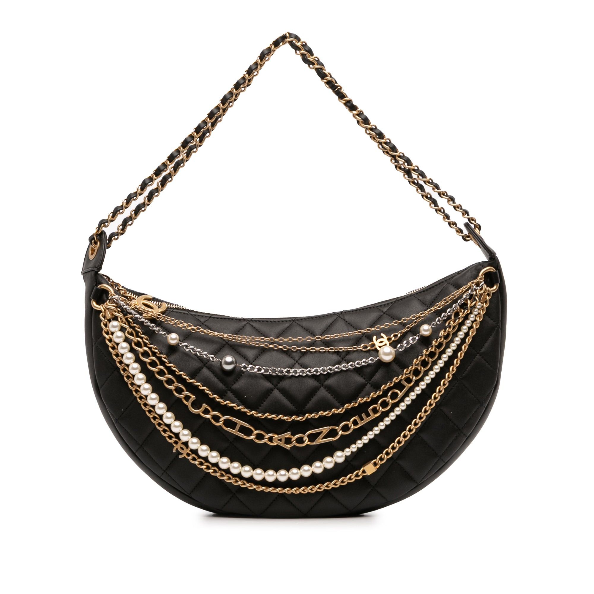 Chanel Quilted Lambskin All About Chains Hobo Size ONE SIZE - 1 Thumbnail