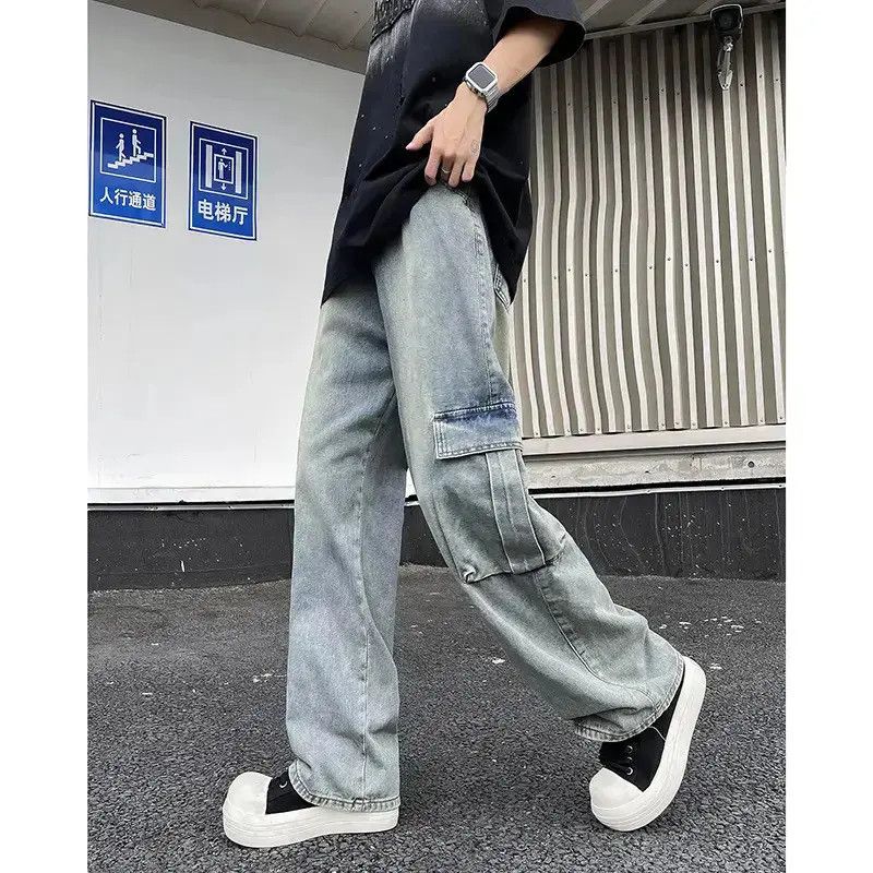 Japanese Brand Retro loose hip-hop pocket micro flared jeans Size US 30 / EU 46 - 6 Thumbnail