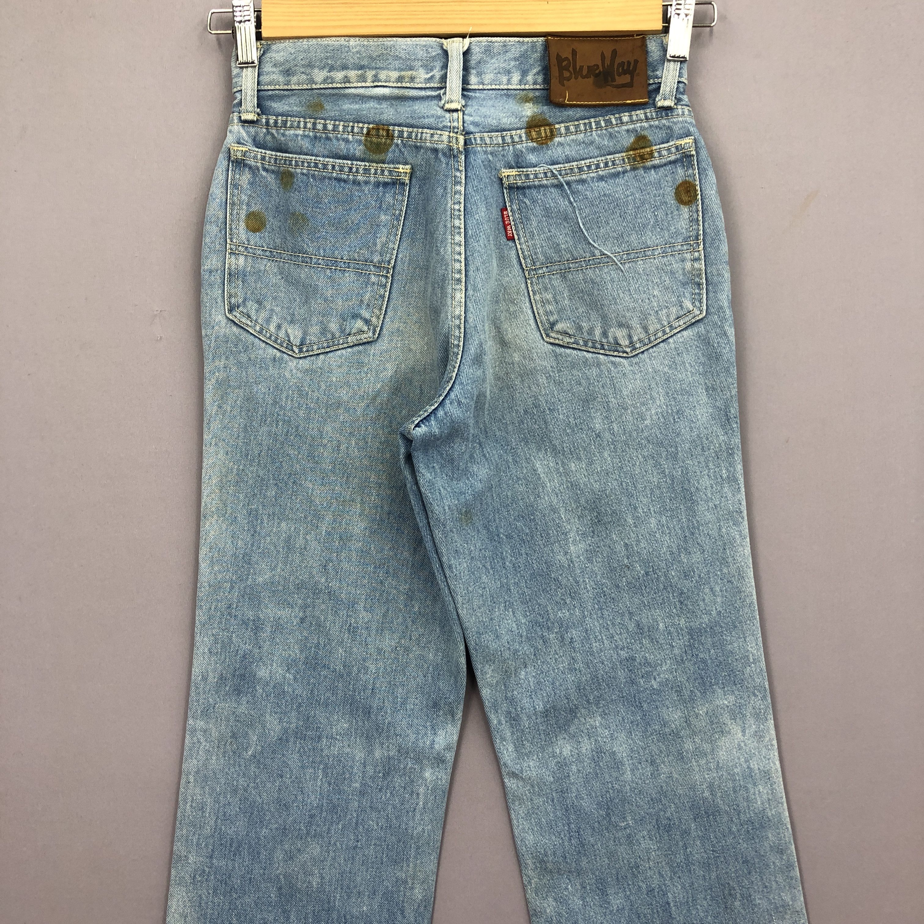 Japanese Brand Vintage Blueway Faded Jeans 90s Dirty Blueway Denim Size 24" / US 00 / IT 34 - 4 Thumbnail