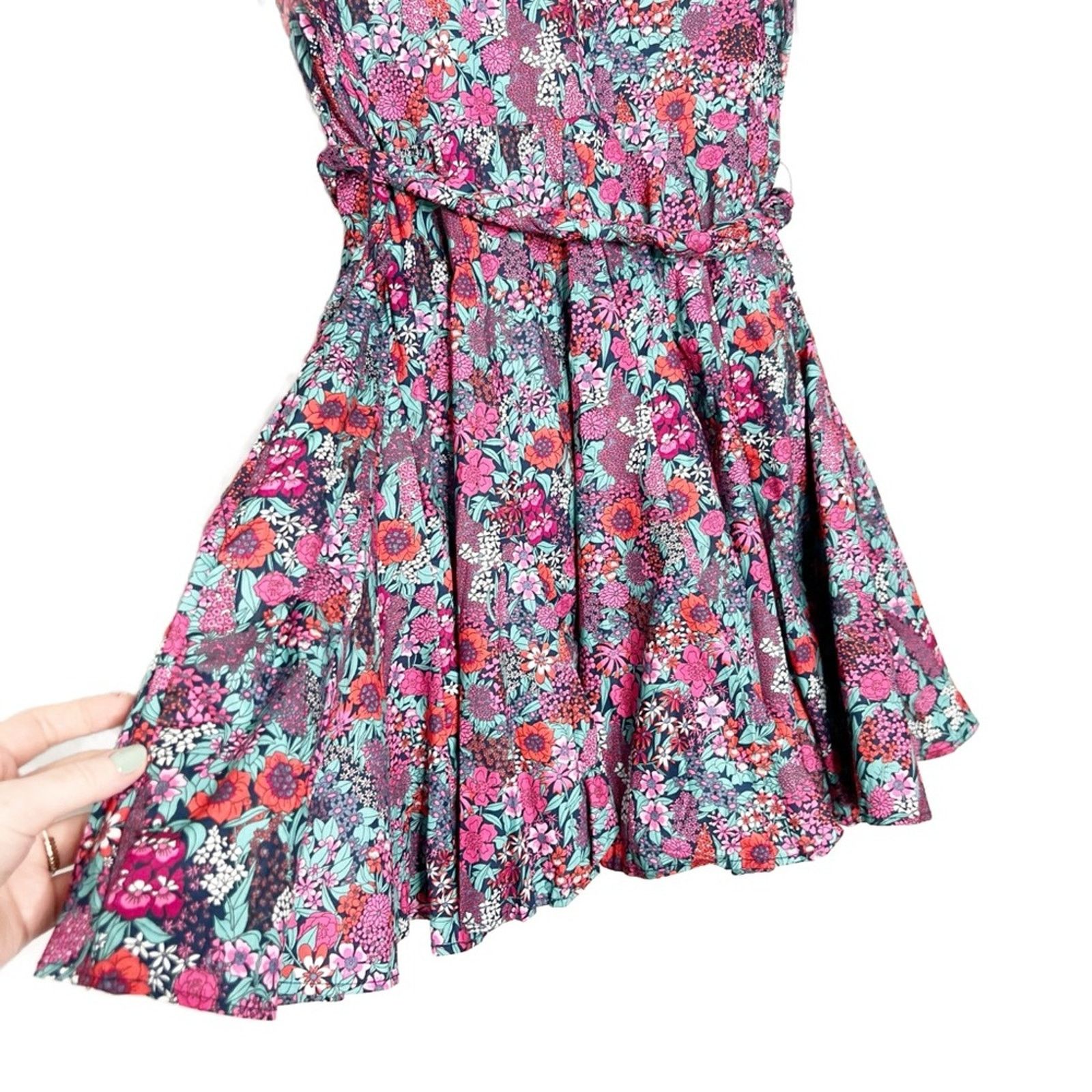 Other Evereve Women’s Floral Belted Mini Full Skirt Chic Dress Size S / US 4 / IT 40 - 8 Thumbnail