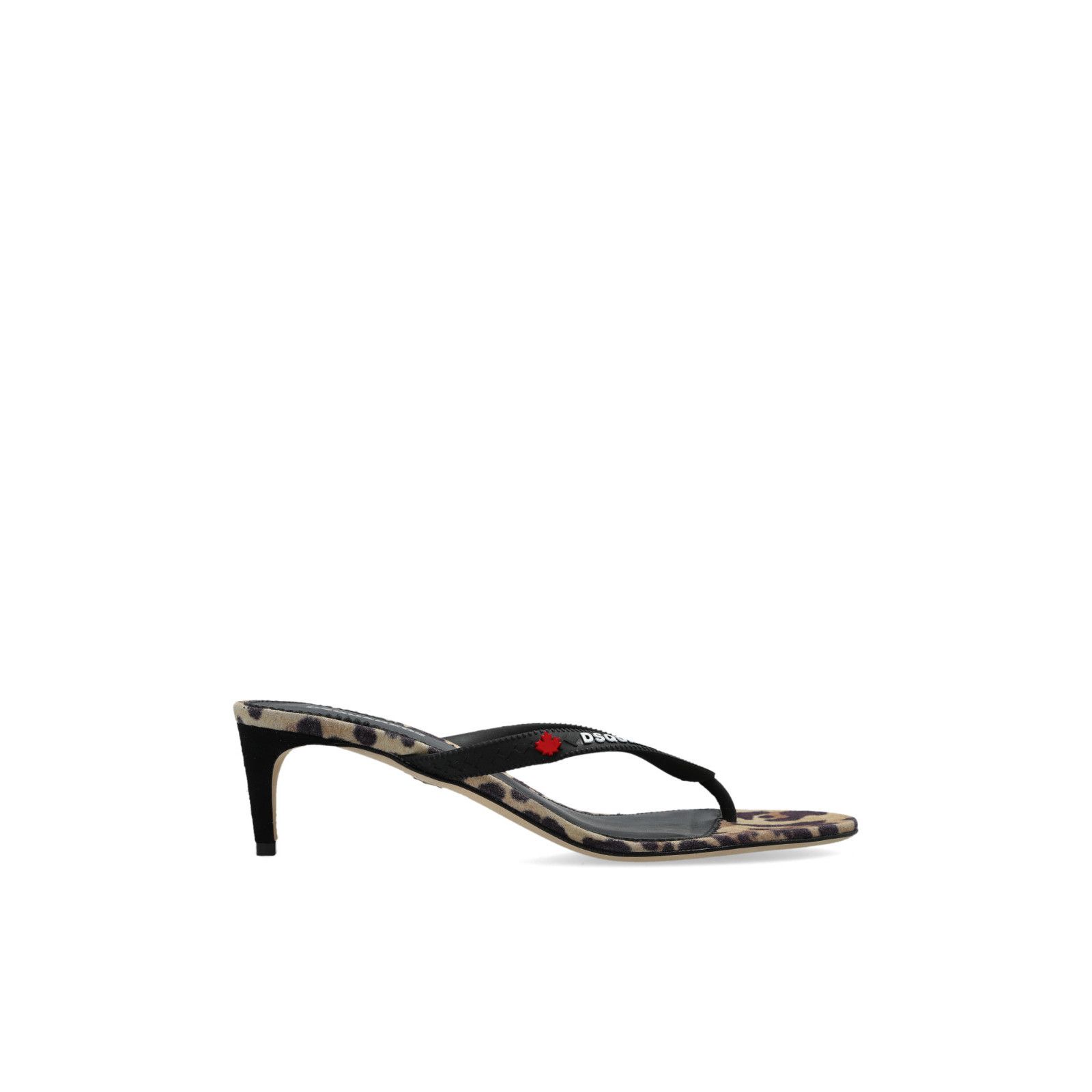 DSQUARED2 Black Heeled Thong Sandals New & Authentic (Women'