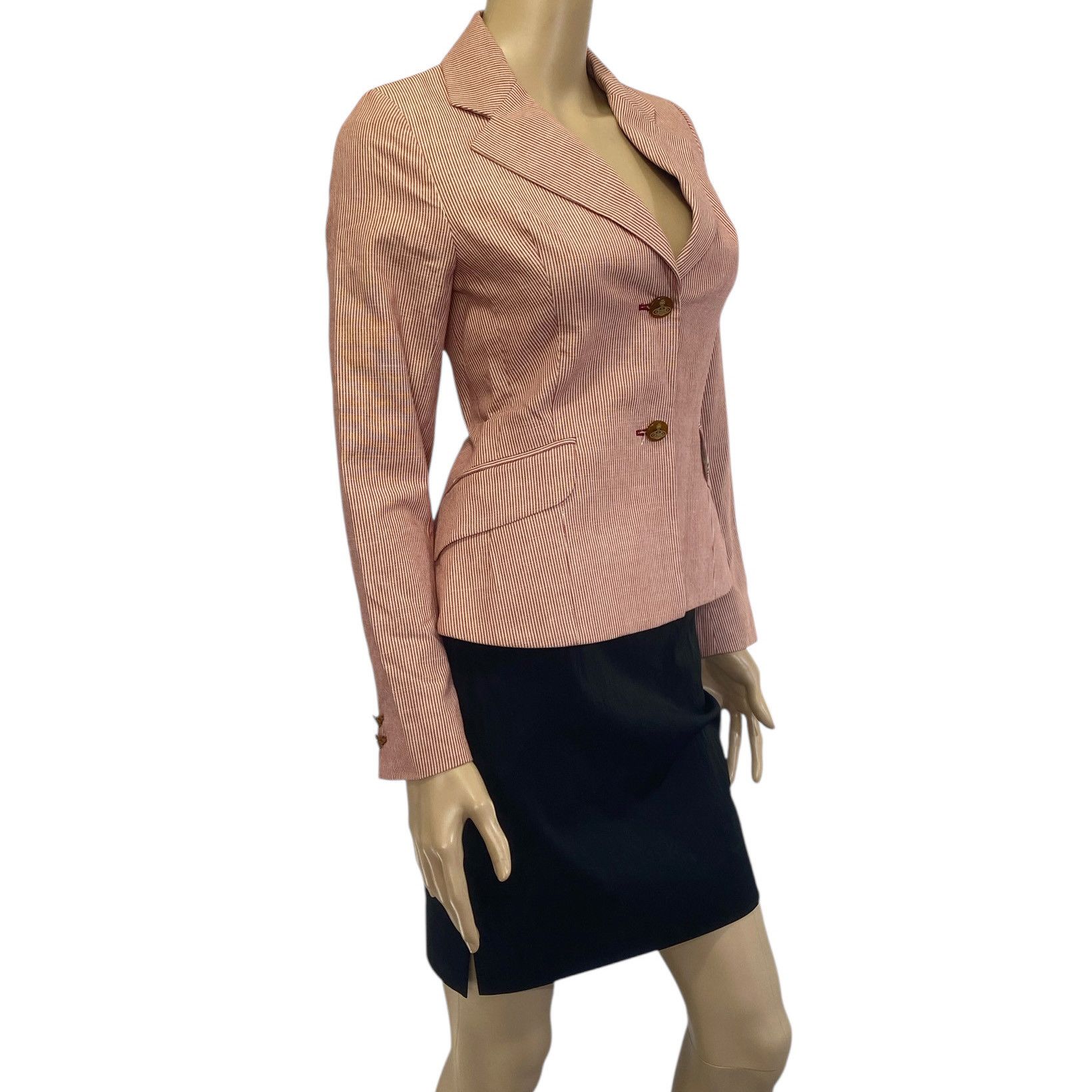 Vivienne Westwood Red Label Vintage Red Striped Blazer Jacket Size S / US 4 / IT 40 - 2 Thumbnail