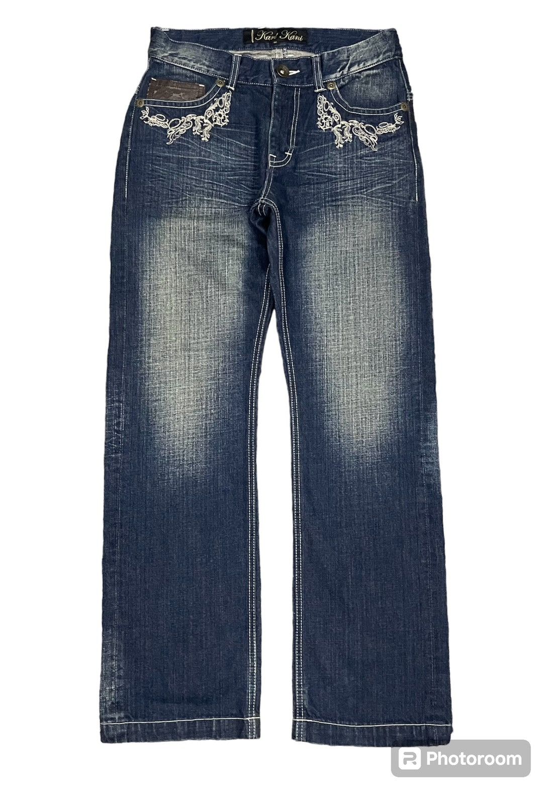 Karl Kani 90s KARL KANI STRAIGHT CUT EMBROIDERED JEANS Size US 31 - 2 Thumbnail