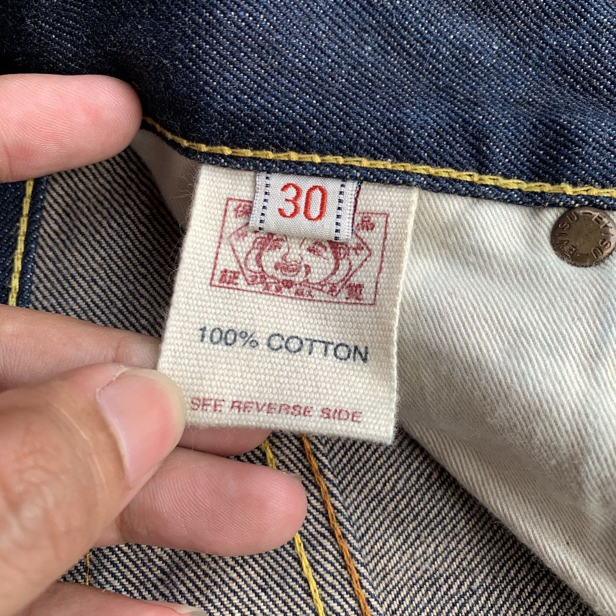 Evisu Vintage Evisu Buckle Back Koi Fish Painted Selvedge Denim Size US 30 / EU 46 - 13 Thumbnail