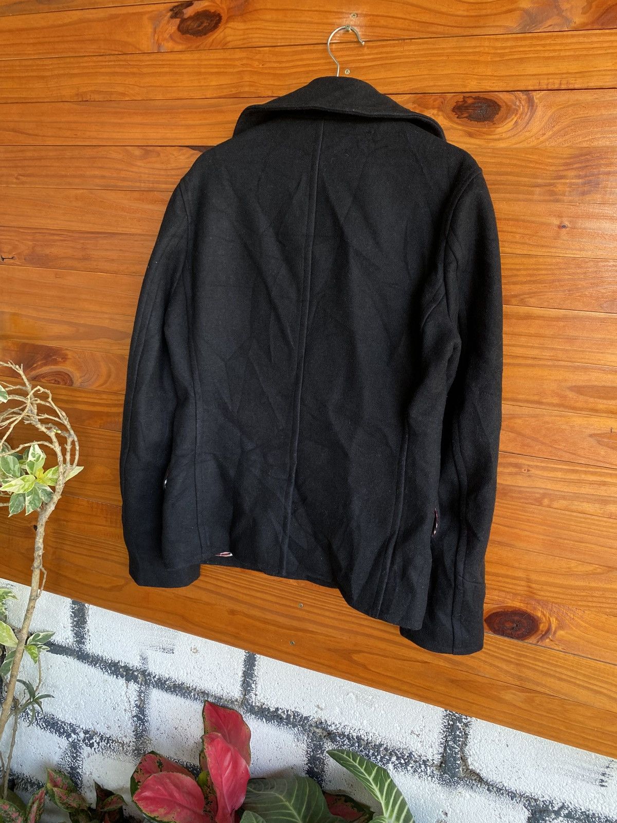 Japanese Brand Vintage Palms and Labske Black Wool Peacoat Plaid Lining Size US M / EU 48-50 / 2 - 17 Thumbnail
