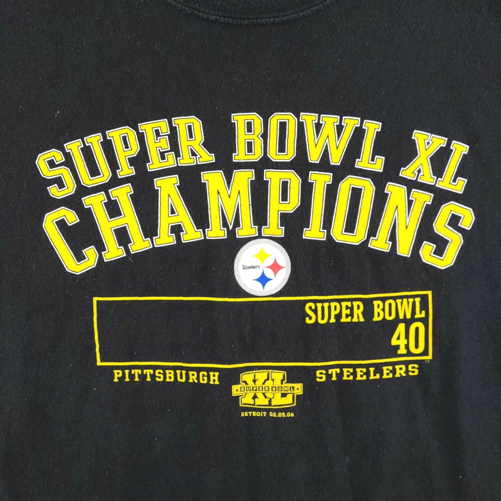 NFL VINTAGE Pittsburgh Steelers Superbowl XL Shirt Men's XL Black NFL Tee Size US XL / EU 56 / 4 - 3 Thumbnail