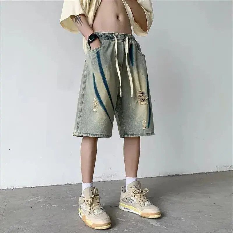 Japanese Brand Straight high street ripped denim shorts Size US 32 / EU 48 - 5 Thumbnail