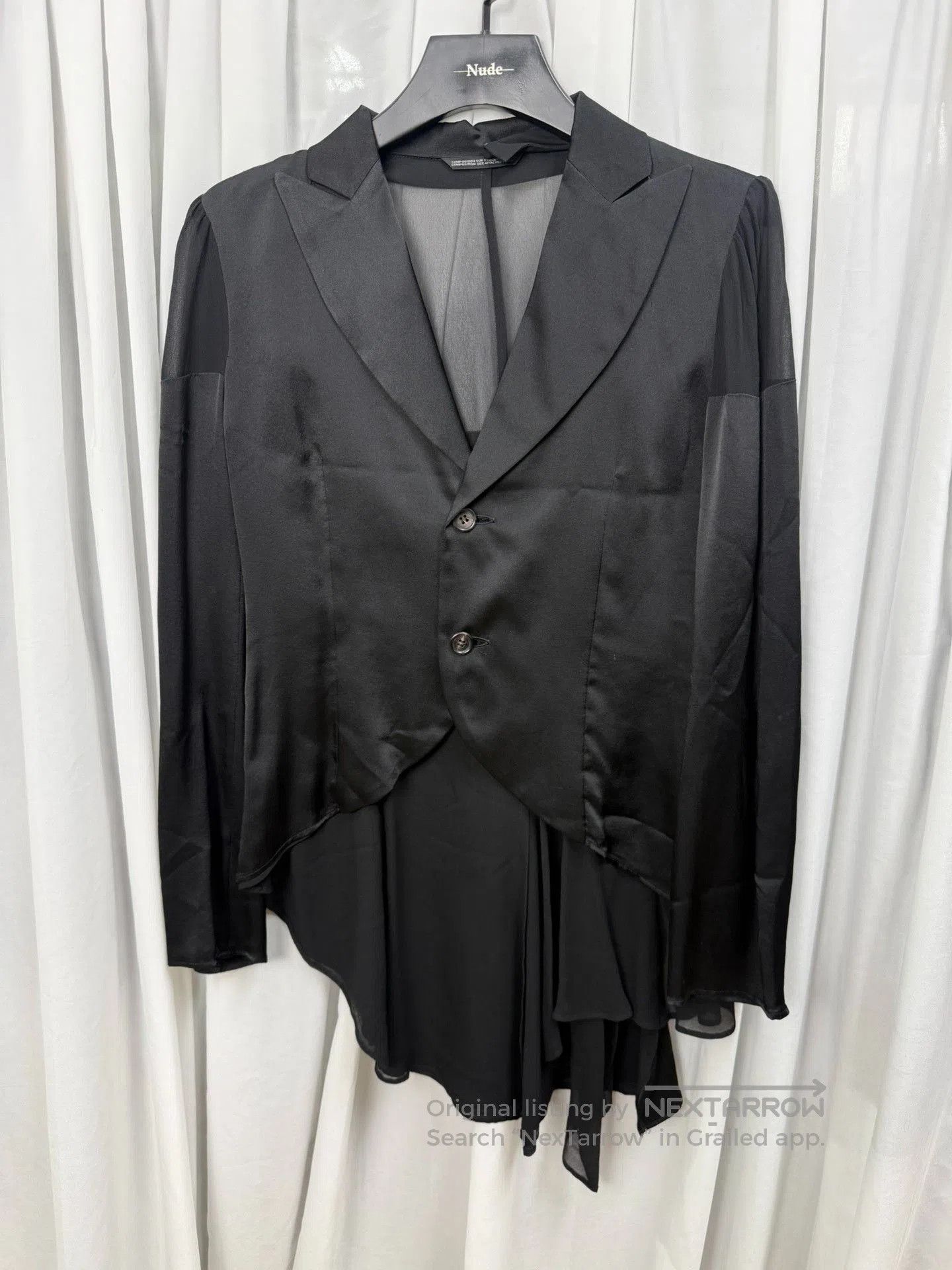 Yohji Yamamoto Yohji Yamamoto Noir Silk Tulle Blazer. Size US L / EU 52-54 / 3 - 1 Thumbnail