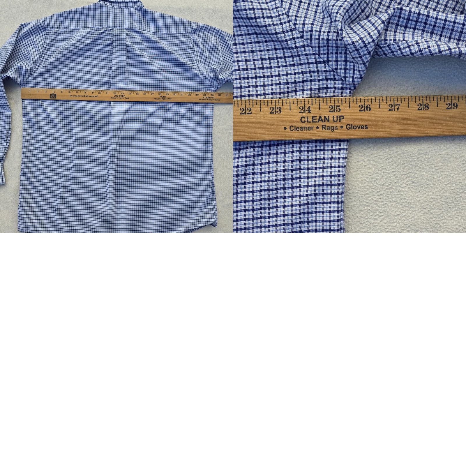 Vintage L.L. Bean Shirt Mens Large Blue Check Button Down Long Sleeve Cotton Blend Pocket Size US L / EU 52-54 / 3 - 8 Thumbnail