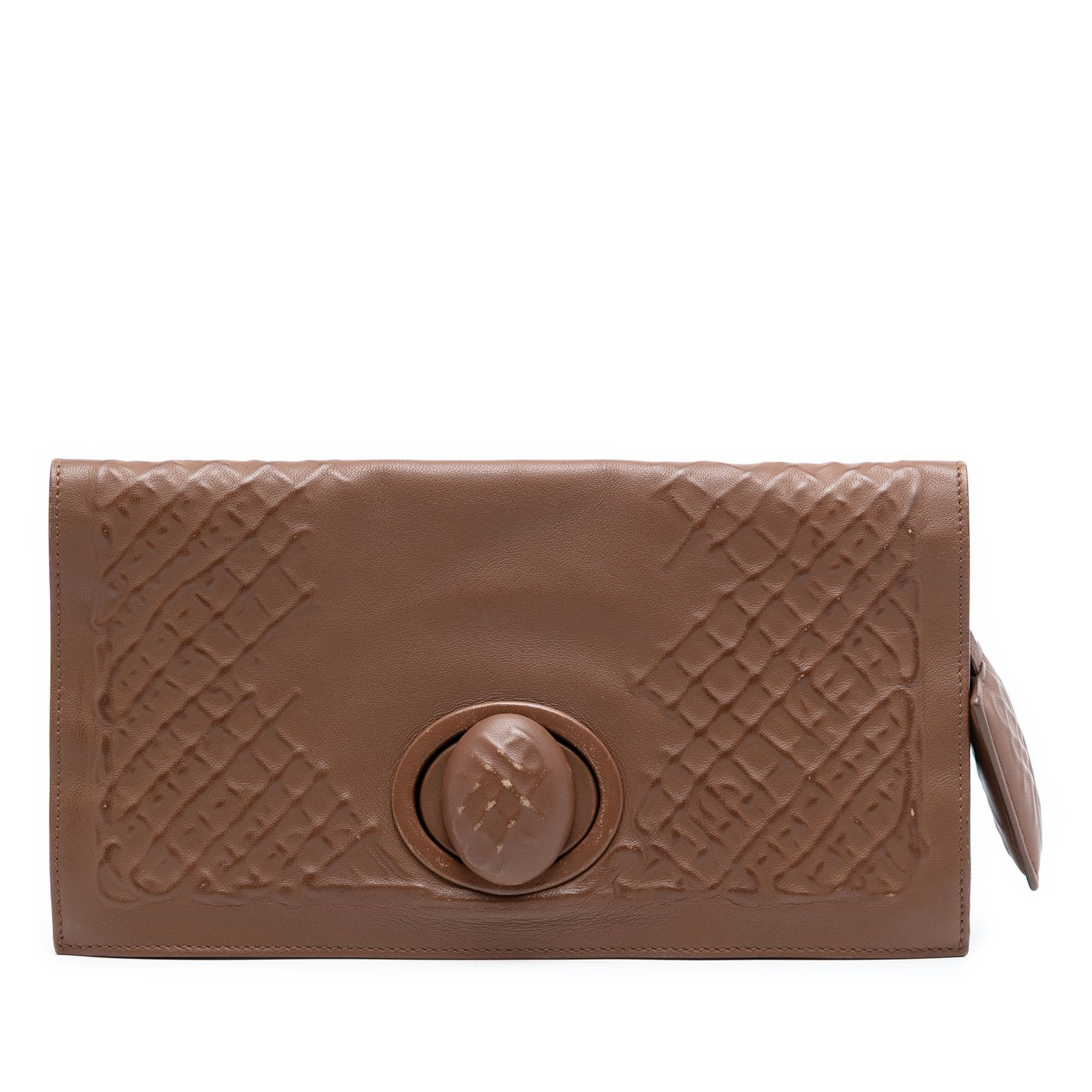 Bottega Veneta Bottega Veneta Nappa Embossed Intrecciato Turn Lock Clutch Size ONE SIZE - 1 Thumbnail