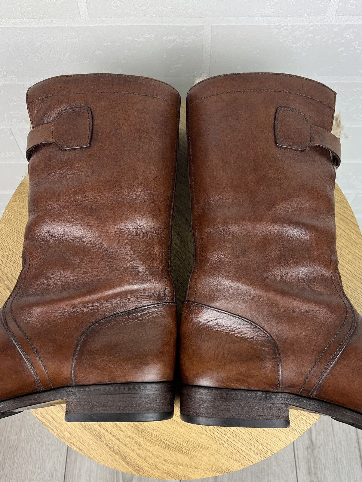 Gucci GUCCI Combat Boots Mongolian Leather Shearling Fur Shoes Size US 9 / EU 42 - 14 Thumbnail