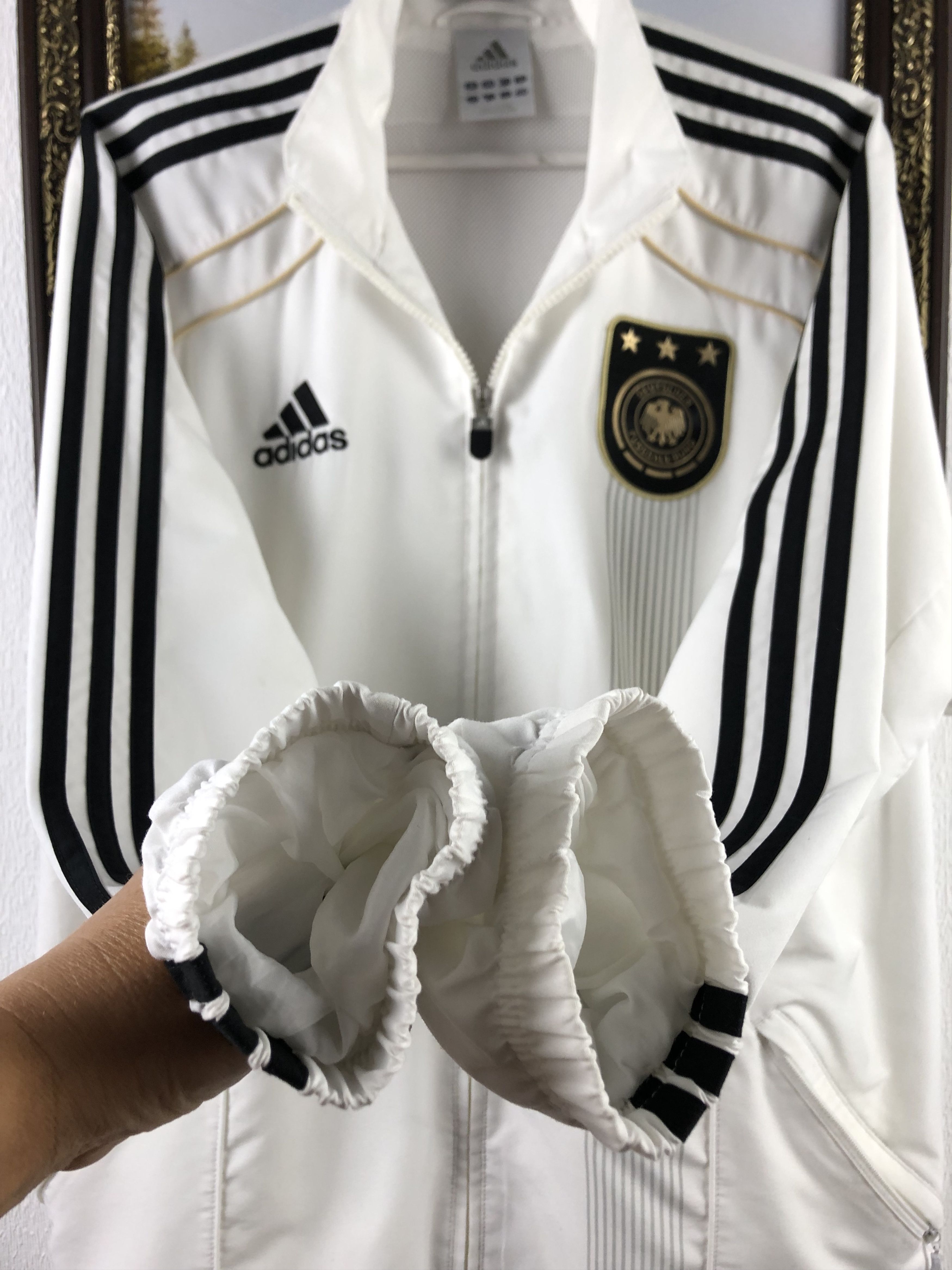 Adidas Vintage Adidas Germany Jacket Soccer Track Top White Mens Size US M / EU 48-50 / 2 - 9 Thumbnail