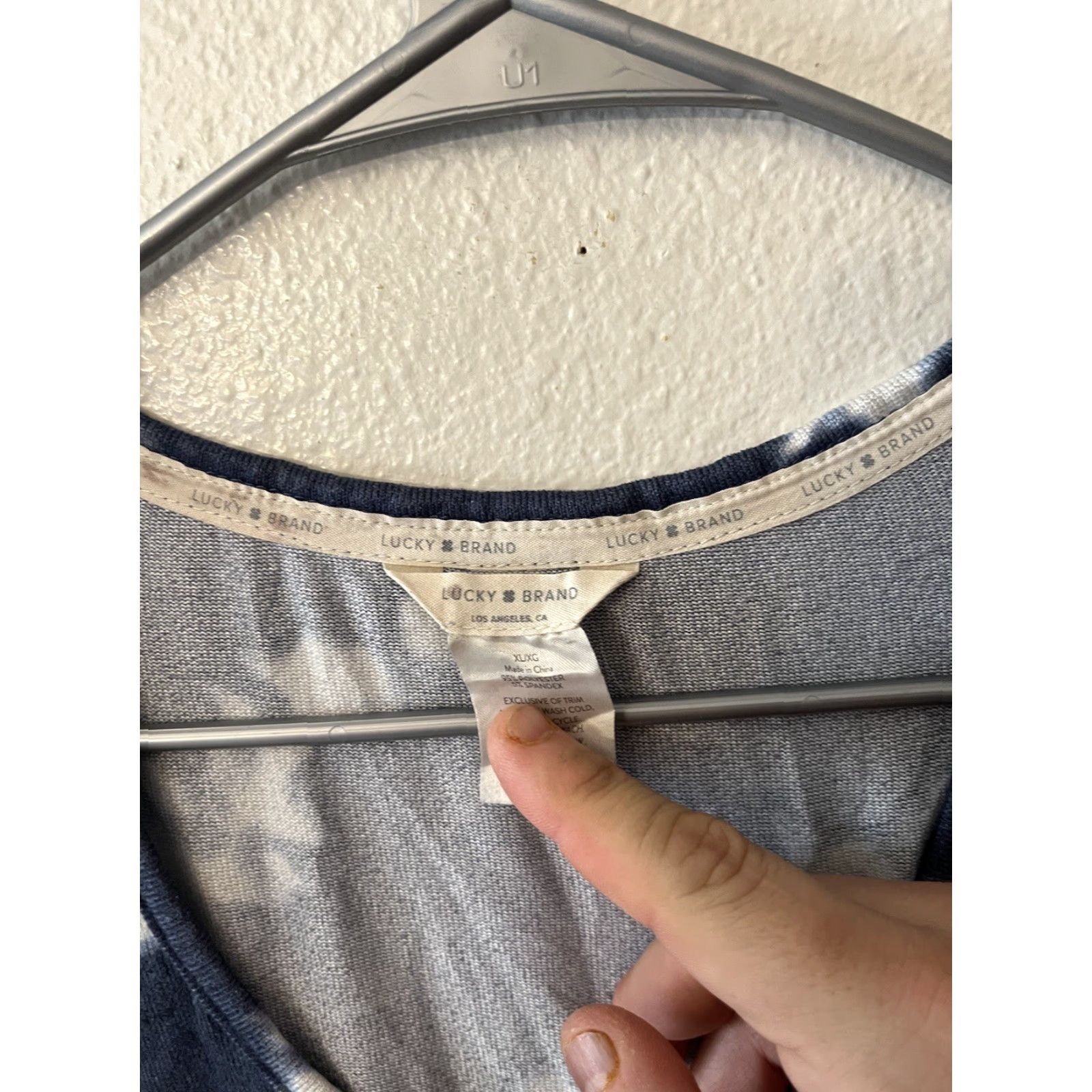 Lucky Brand Lucky Brand Sleep Shirt XL Blue Tie Dye Long Sleeve Women’s Size XL / US 12-14 / IT 48-50 - 3 Thumbnail