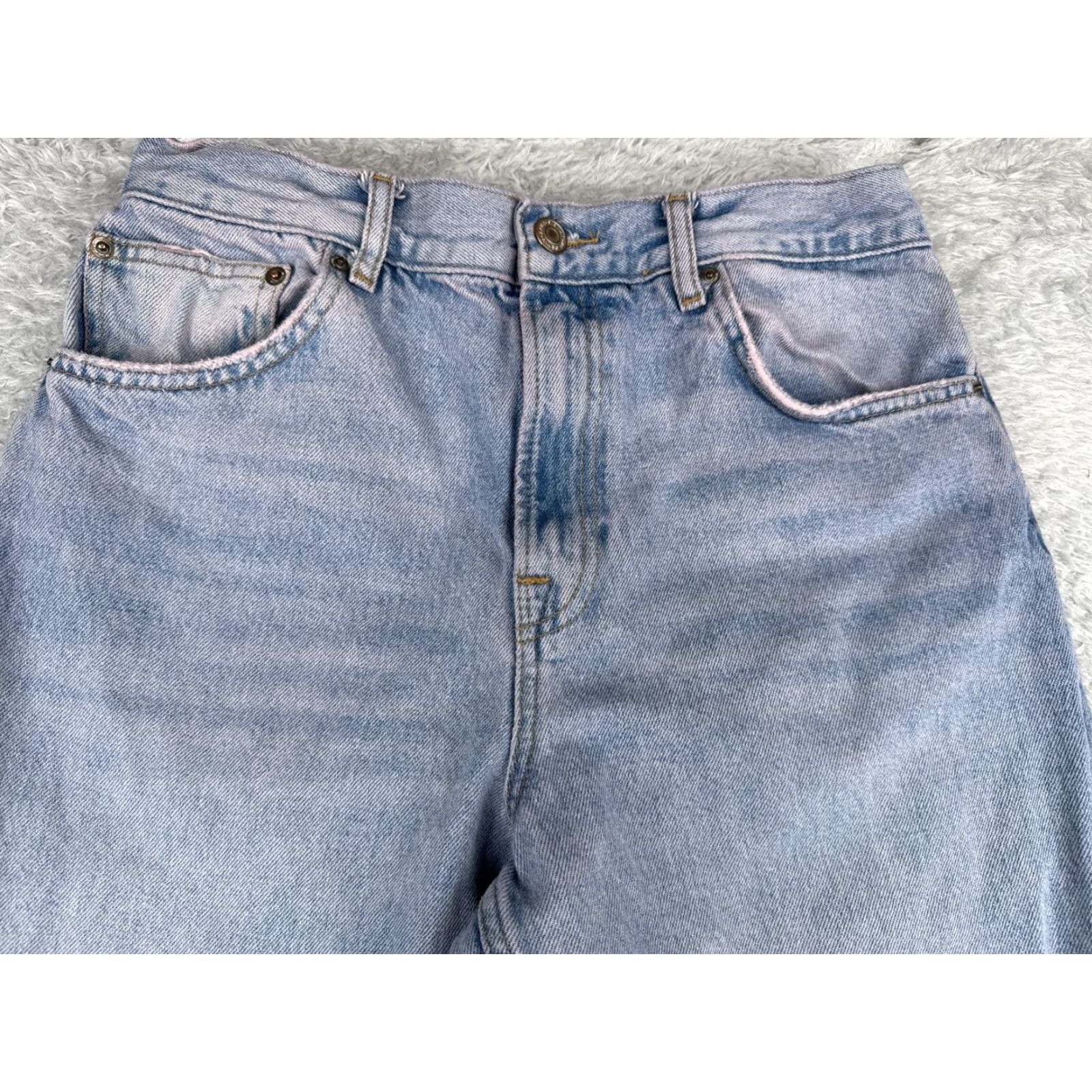Zara Zara Jeans Womens 6 Blue Pink Denim Straight Leg High Rise Cotton Zip Fly 28x32 Jeans Womens 6 Pink Denim Zip Fly 28x32 90s Retro Designer Vintage No? Size 28" / US 6 / IT 42 - 4 Thumbnail