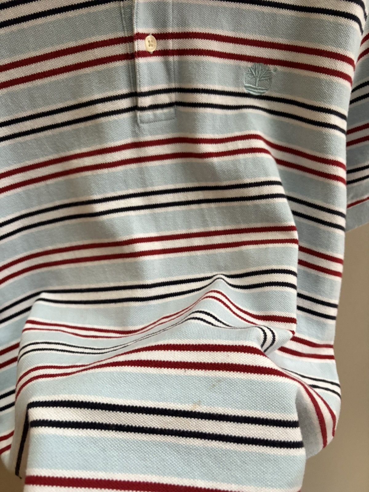 Timberland Timberland VTG 90s Y2K baby blue/red/white striped golf polo Size US L / EU 52-54 / 3 - 4 Thumbnail