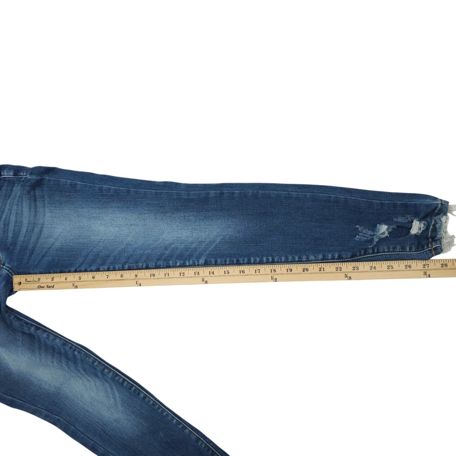 Kancan USA KanCan Gemma Skinny Jean 0/23 Mid Rise Distressed Raw Hem Size 22" - 5 Thumbnail