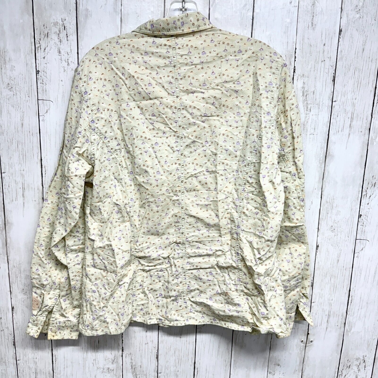 L.L. Bean VTG L.L. Bean Button Up LG Floral Long Sleeve Neutral 80's Size L / US 10 / IT 46 - 3 Thumbnail