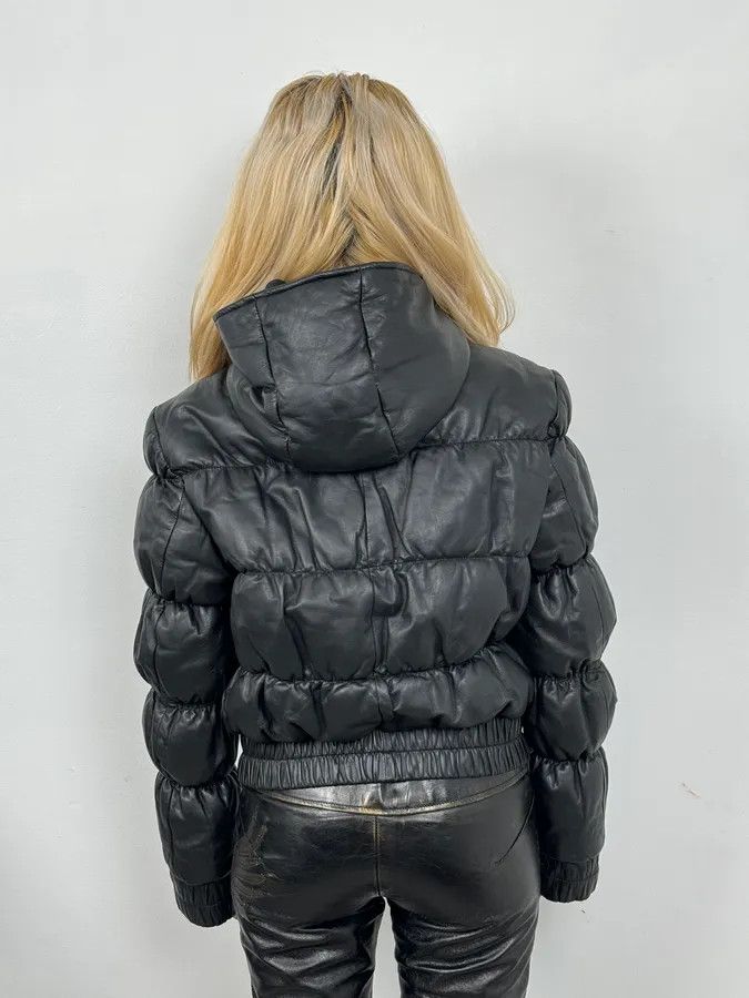Armani 2000s Armani Black Puffer Leather Jacket Size XS / US 0-2 / IT 36-38 - 3 Thumbnail