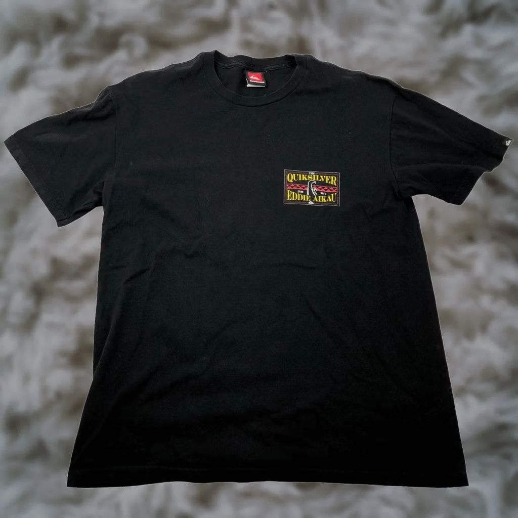 Quiksilver VINTAGE Quiksilver Shirt Men L Black 100% Cotton Short Sleeve Crew Neck Logo Graphic Print Classic T-Shirt Size US L / EU 52-54 / 3 - 1 Thumbnail
