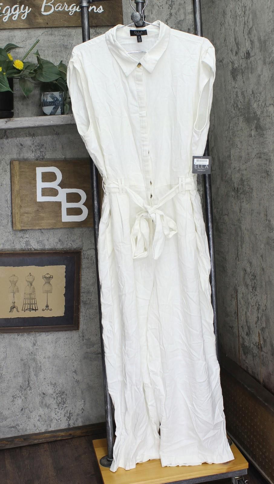 Other Ella Rafaella Size Linen Blend Sleeveless Jumpsuit White 1x Size 40" / US 18 - 1 Thumbnail