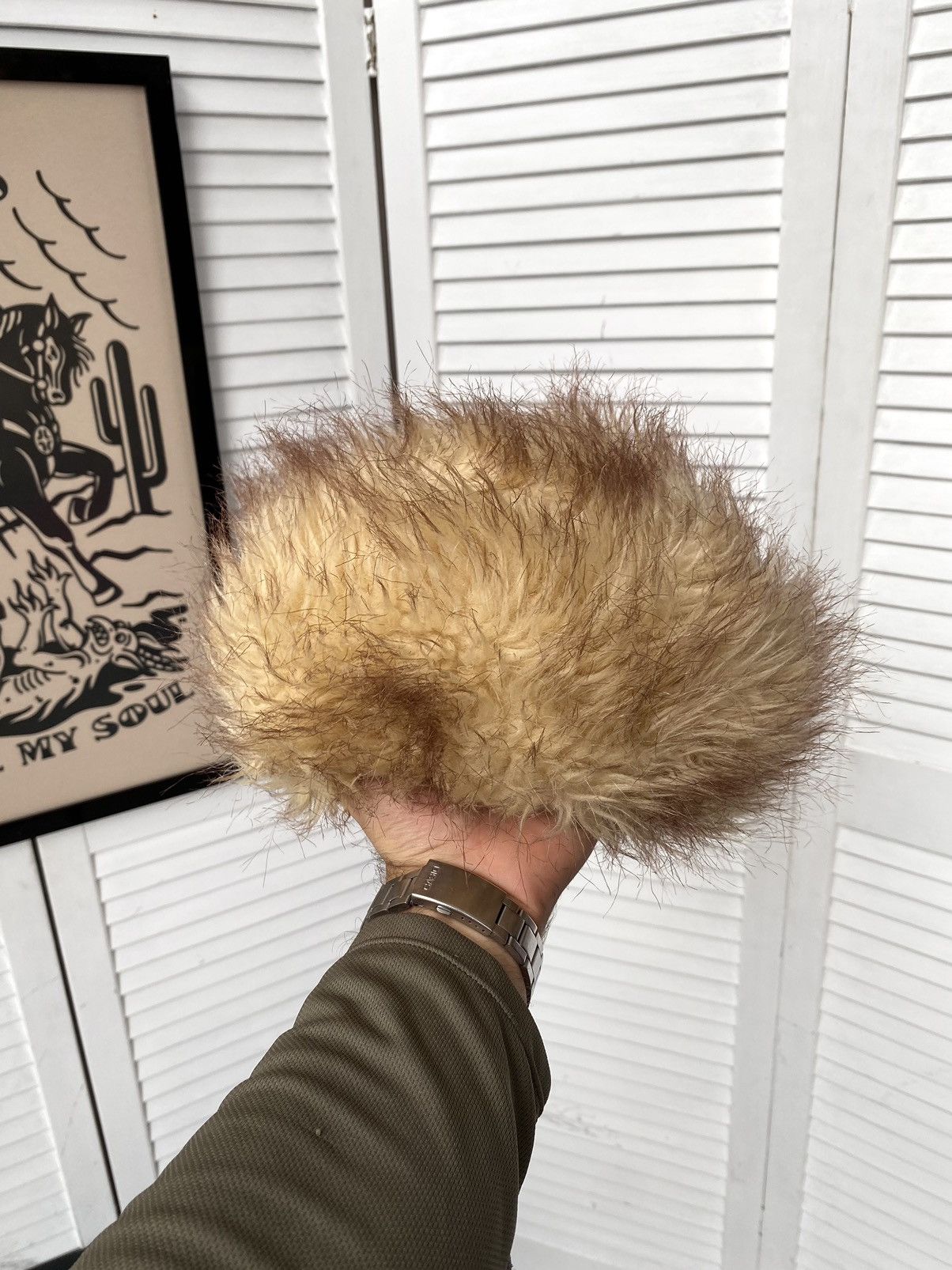 Designer × Vintage Vintage Fuzzy Hat Real Fur Beret Style Y2K Yeti Size ONE SIZE - 9 Thumbnail