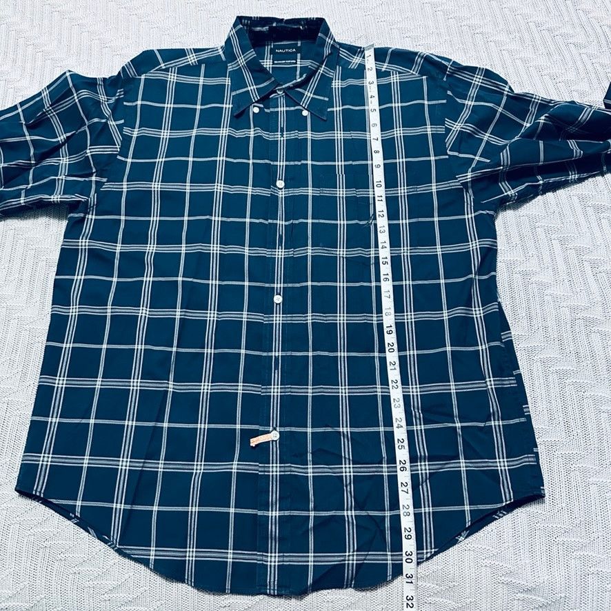 Nautica Nautica navy windowpane plaid button down shirt Size US L / EU 52-54 / 3 - 5 Thumbnail