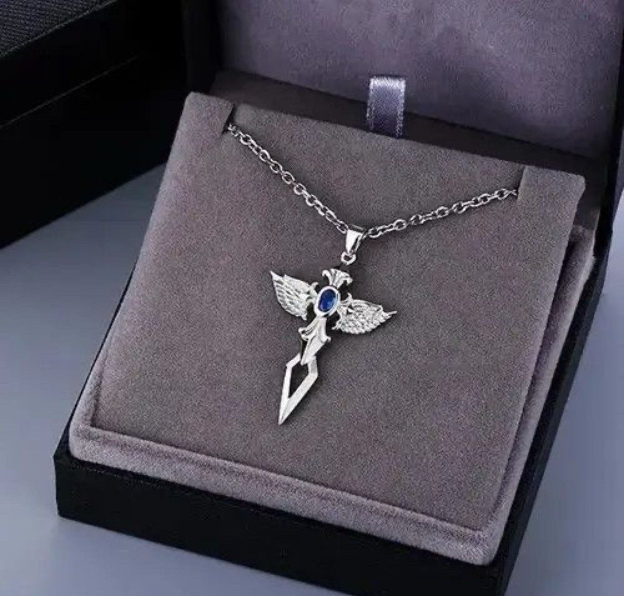 Jewelry Blue Zircon Pendant Necklace Size ONE SIZE - 4 Thumbnail