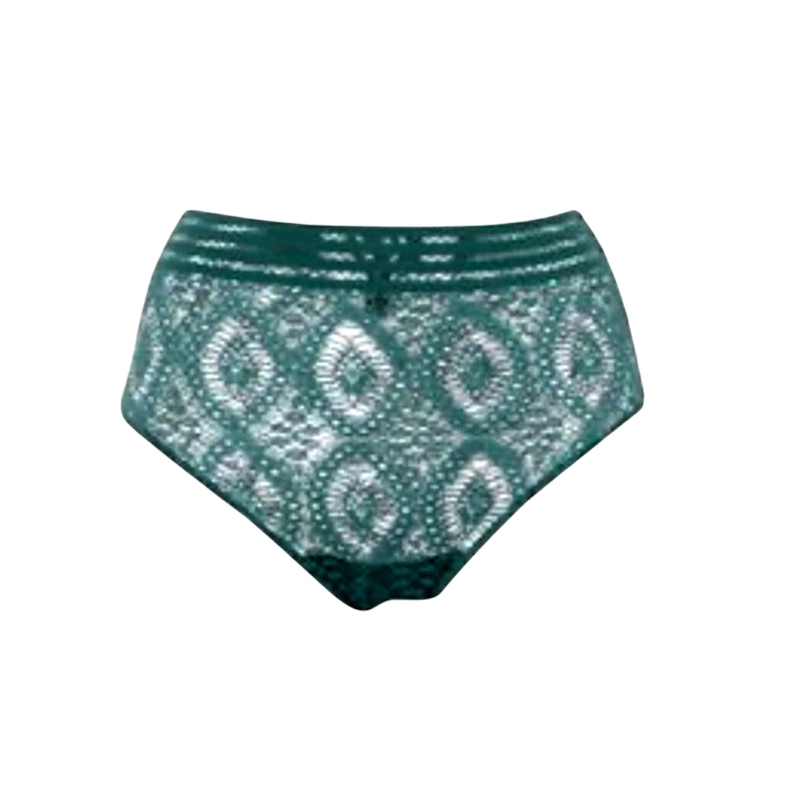 Anthropologie Else Green Baroque Geometric Print Lingerie High Waist Brief Size ONE SIZE - 2 Thumbnail
