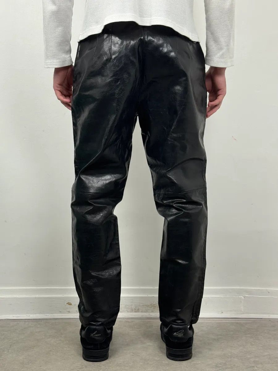 Vintage 2000s Vintage Artisanal Belted Leather Pants Size US 33 - 4 Thumbnail