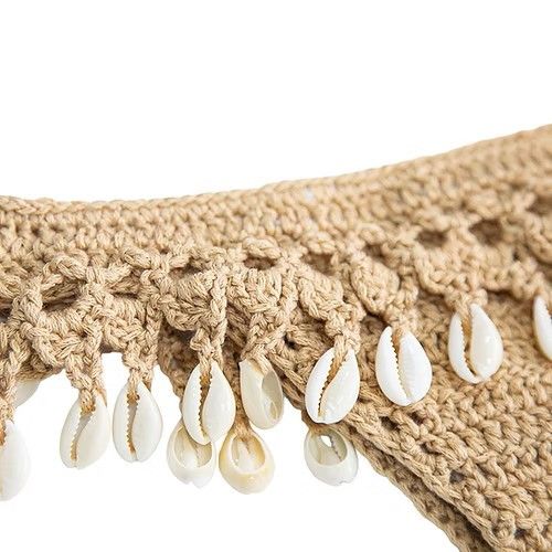 Other Small Handmade Crochet Bikini Set Shell Trim Boho Swimwear Size S / US 4 / IT 40 - 9 Thumbnail