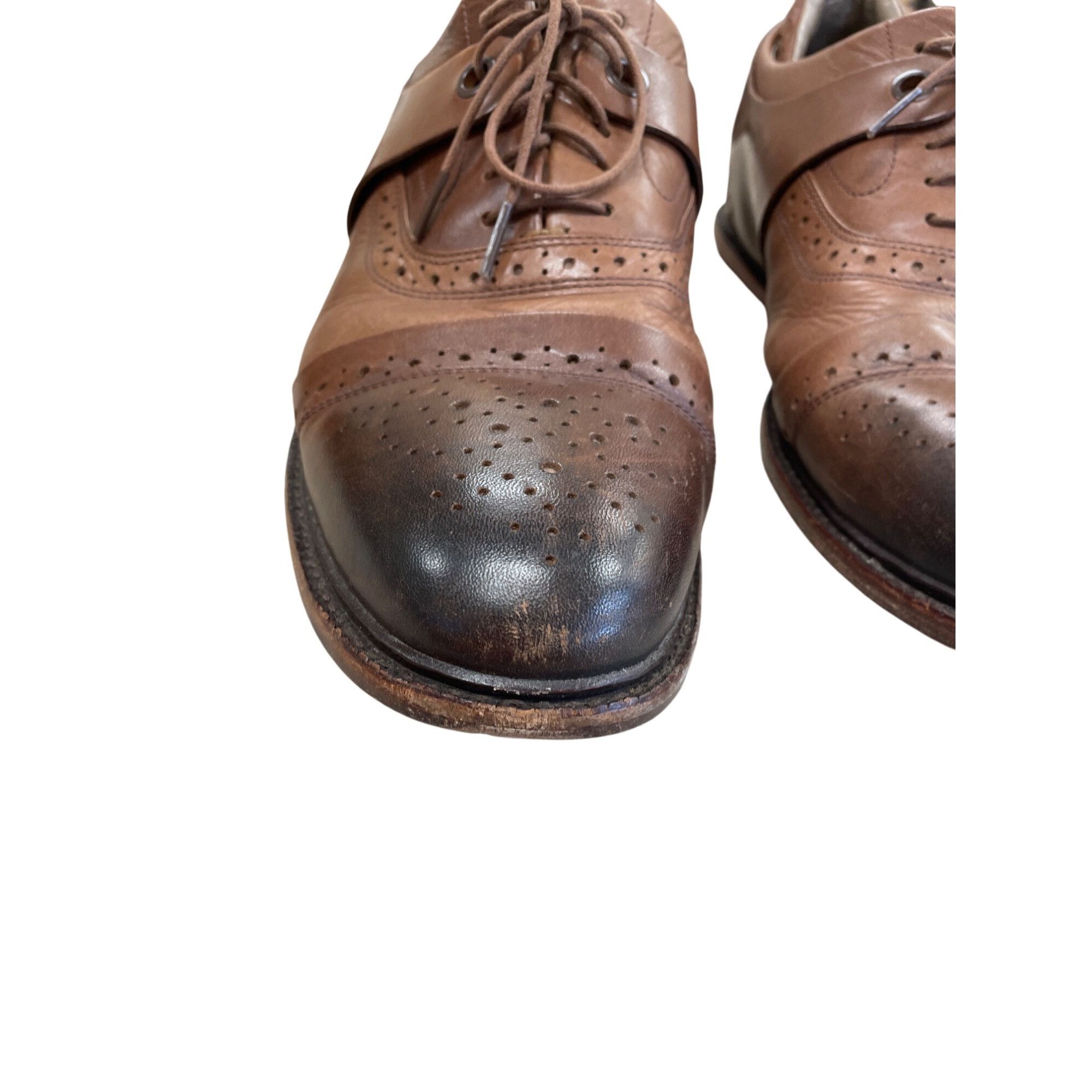TSUBO Tsubo Mens Brown Leather Cap Toe Oxford Dress Shoes Size 12 Size US 12 / EU 45 - 6 Thumbnail