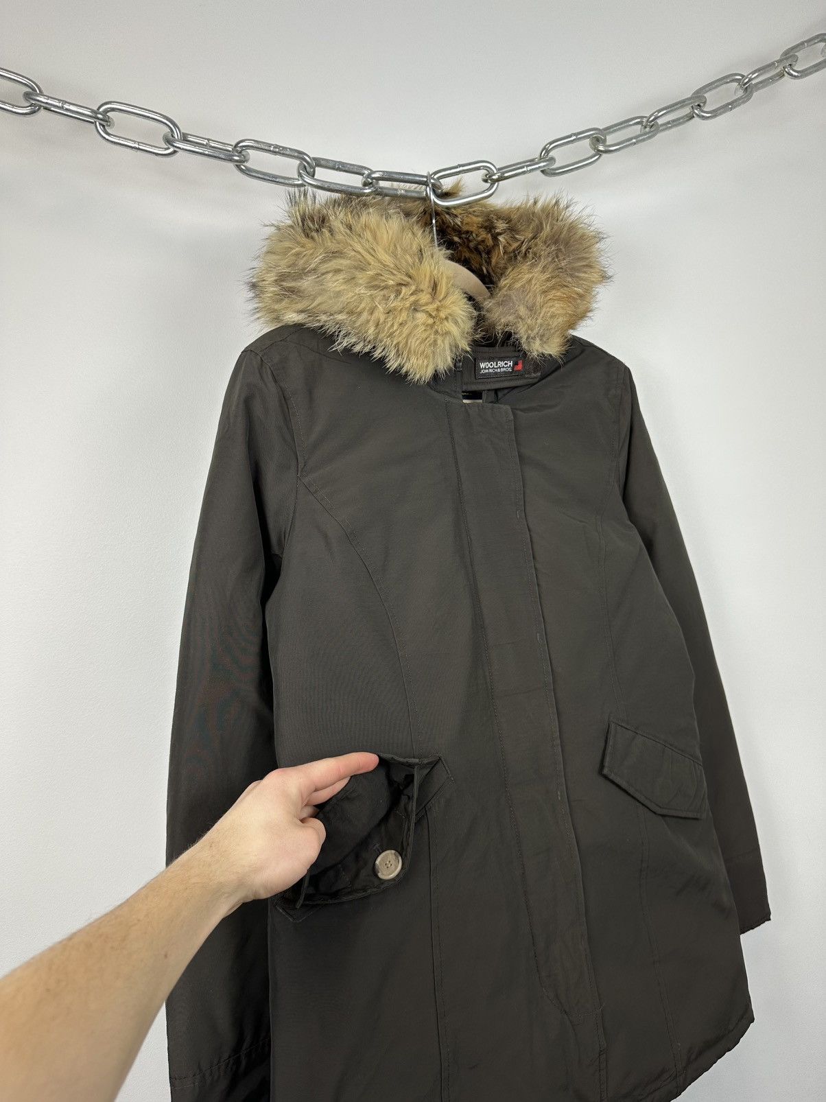 Woolrich Woolen Mills Vintage Woolrich Women's Real Fur Down Arctic Parka Jacket Size L / US 10 / IT 46 - 6 Thumbnail