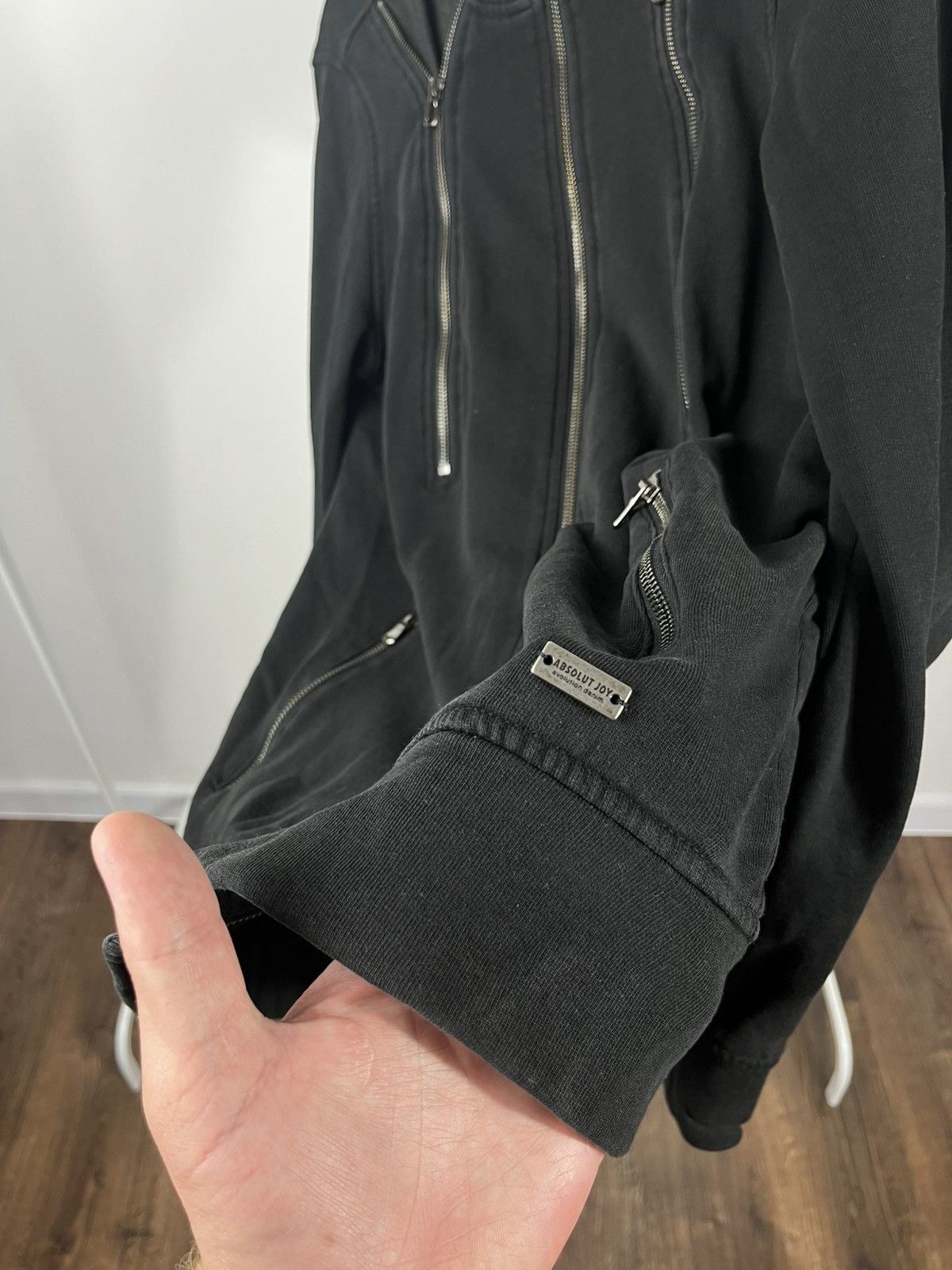 Other Black Multi-Zip Hoodie with Faux Leather Panels Y2K Style Size US L / EU 52-54 / 3 - 5 Thumbnail