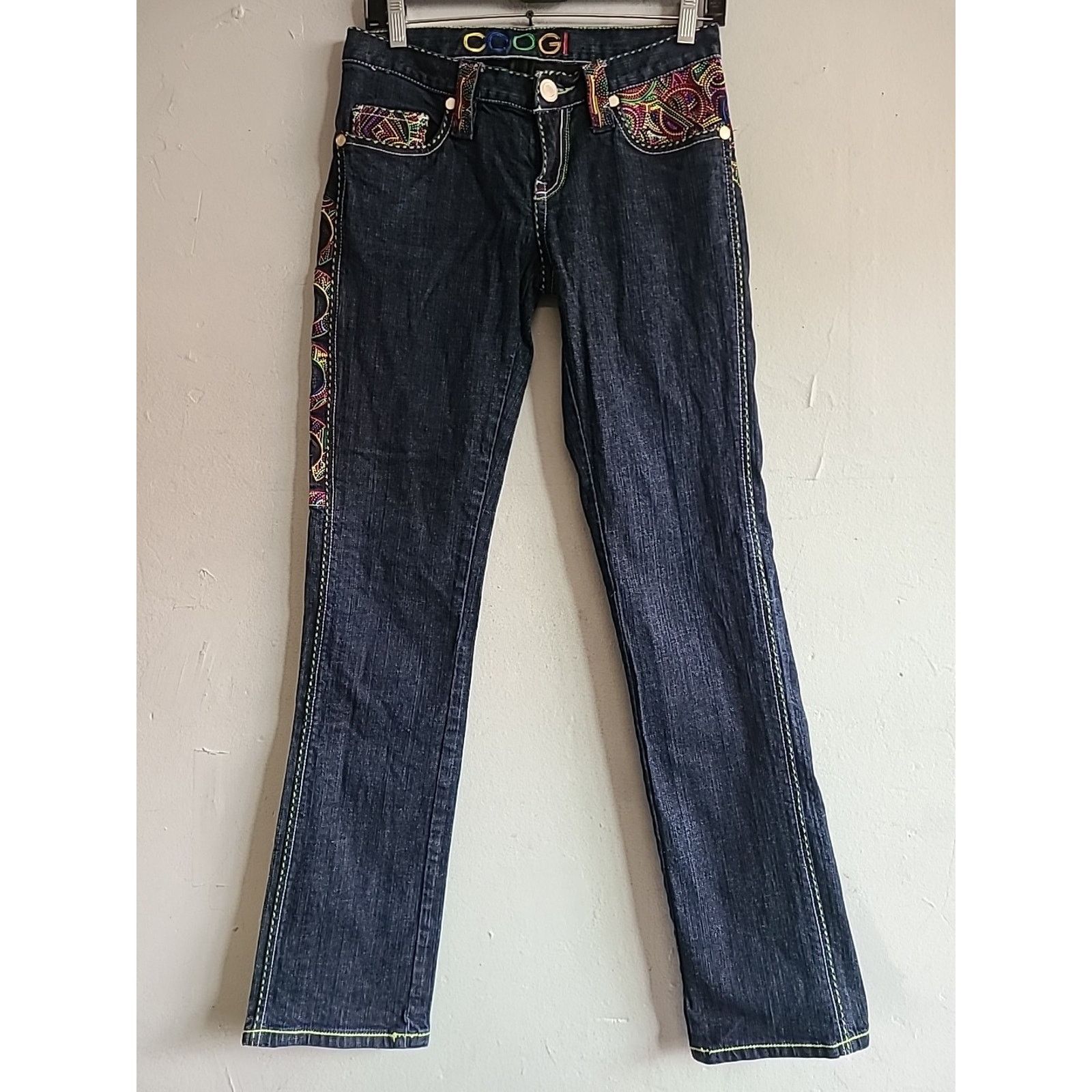 Coogi Women's 7/8 COOGI jeans rainbow embroidered text logo Size 28" / US 6 / IT 42 - 1 Thumbnail