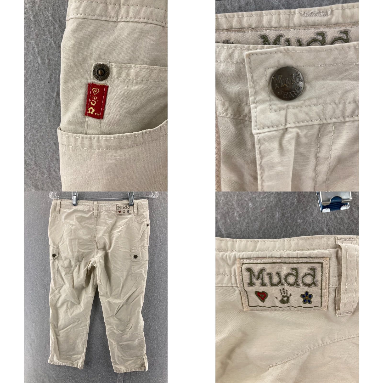 Vintage VINTAGE Mudd Jeans Cropped Capri Cargo Low Rise Womens Size 1 Khaki Y2K Size 25" / US 0 / IT 36 - 8 Thumbnail