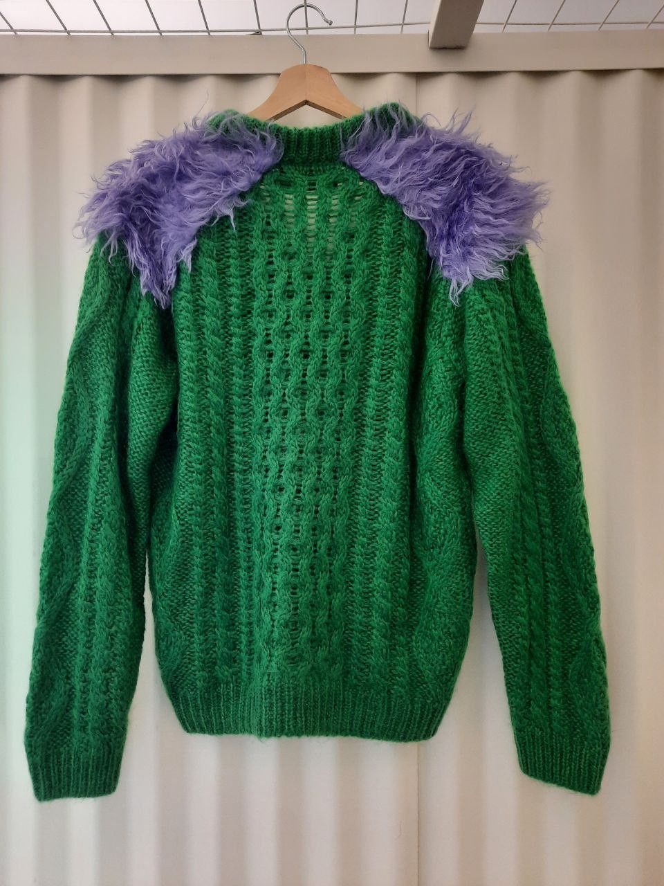 Prada FW19 AW19 Frankenstein Mohair Fur Shoulder Fisherman Sweater Size US M / EU 48-50 / 2 - 2 Thumbnail