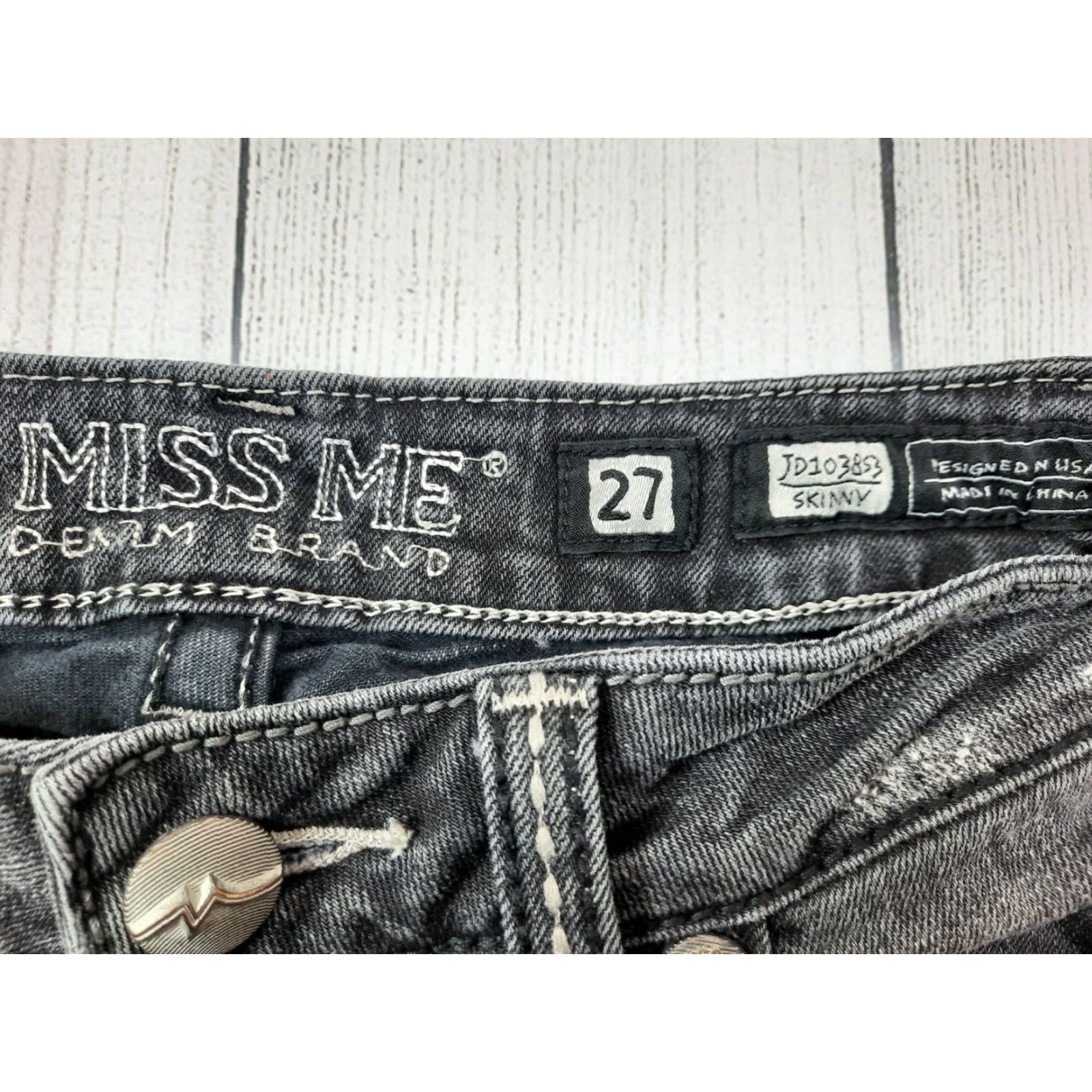 Miss Me Miss Me Denim Women’s Skinny Jeans JD103853 27 Distressed Embellished M2J Blue Denim Size 27" / US 4 / IT 40 - 5 Thumbnail