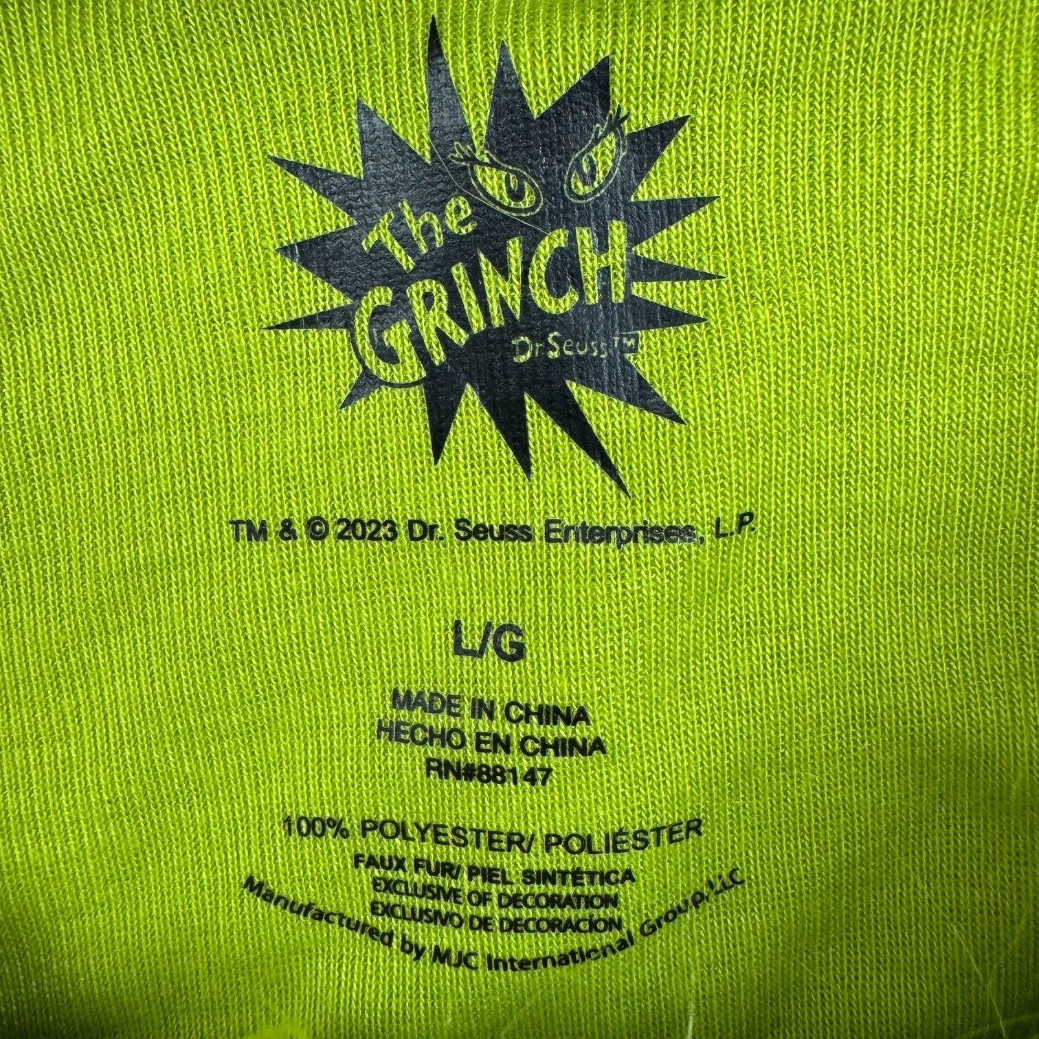 Other Grinch "Always Naughty" Fleece Hooded Union Suit Zip Green • Size US L / EU 52-54 / 3 - 4 Thumbnail