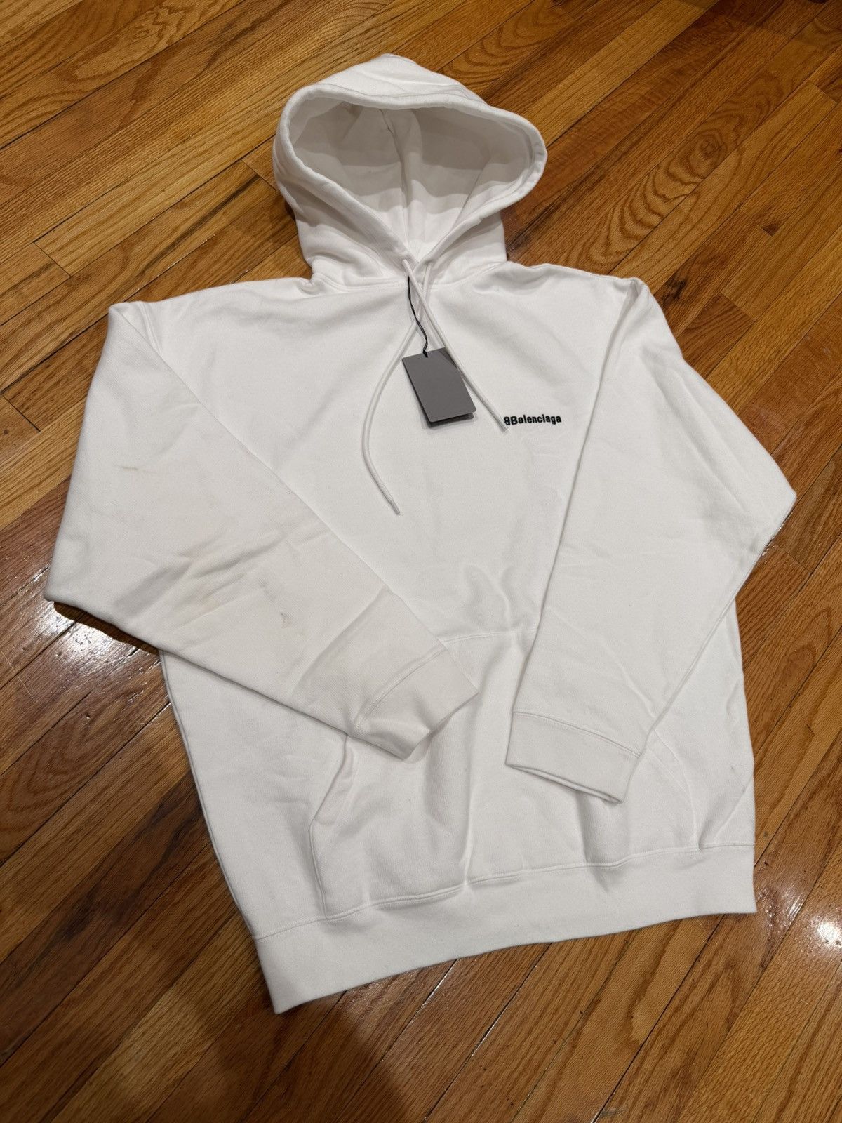 Balenciaga Balenciaga Logo Hoodie White Size US M / EU 48-50 / 2 - 2 Thumbnail