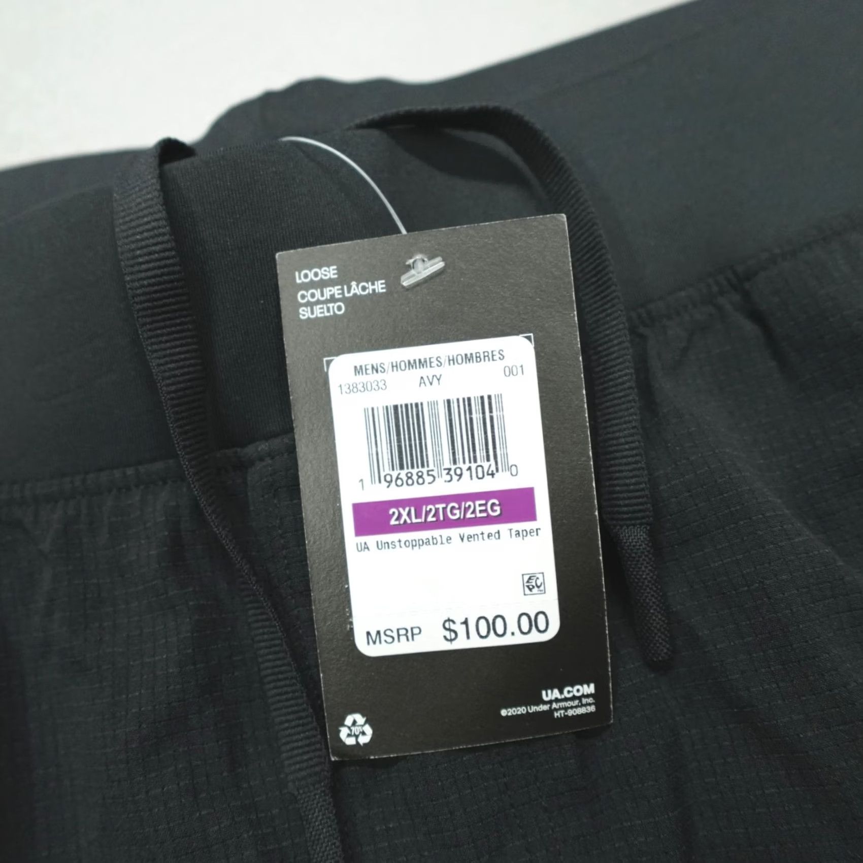 Under Armour Under Armour Unstoppable Vented Tapered Pants Men's 2XL Black Athletic Jogger Warmups Activewear 30 in Inseam Sports Gym Training Mens Size US 39 - 3 Thumbnail
