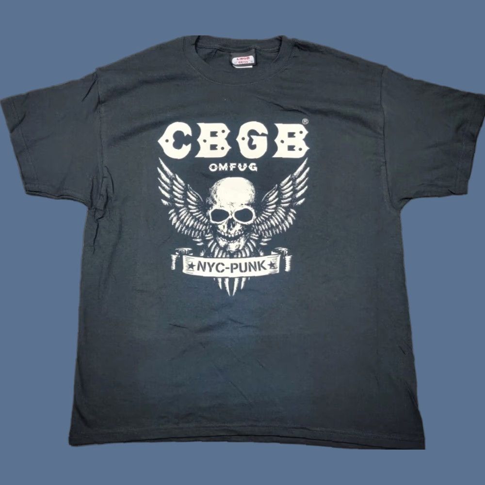 Vintage CBGB Shirt Adult XL Black OMFUG NYC Punk Rock Skull Winged Shirt Mens XL Black Skull Rock CBGB Shirt Size US XL / EU 56 / 4 - 1 Thumbnail