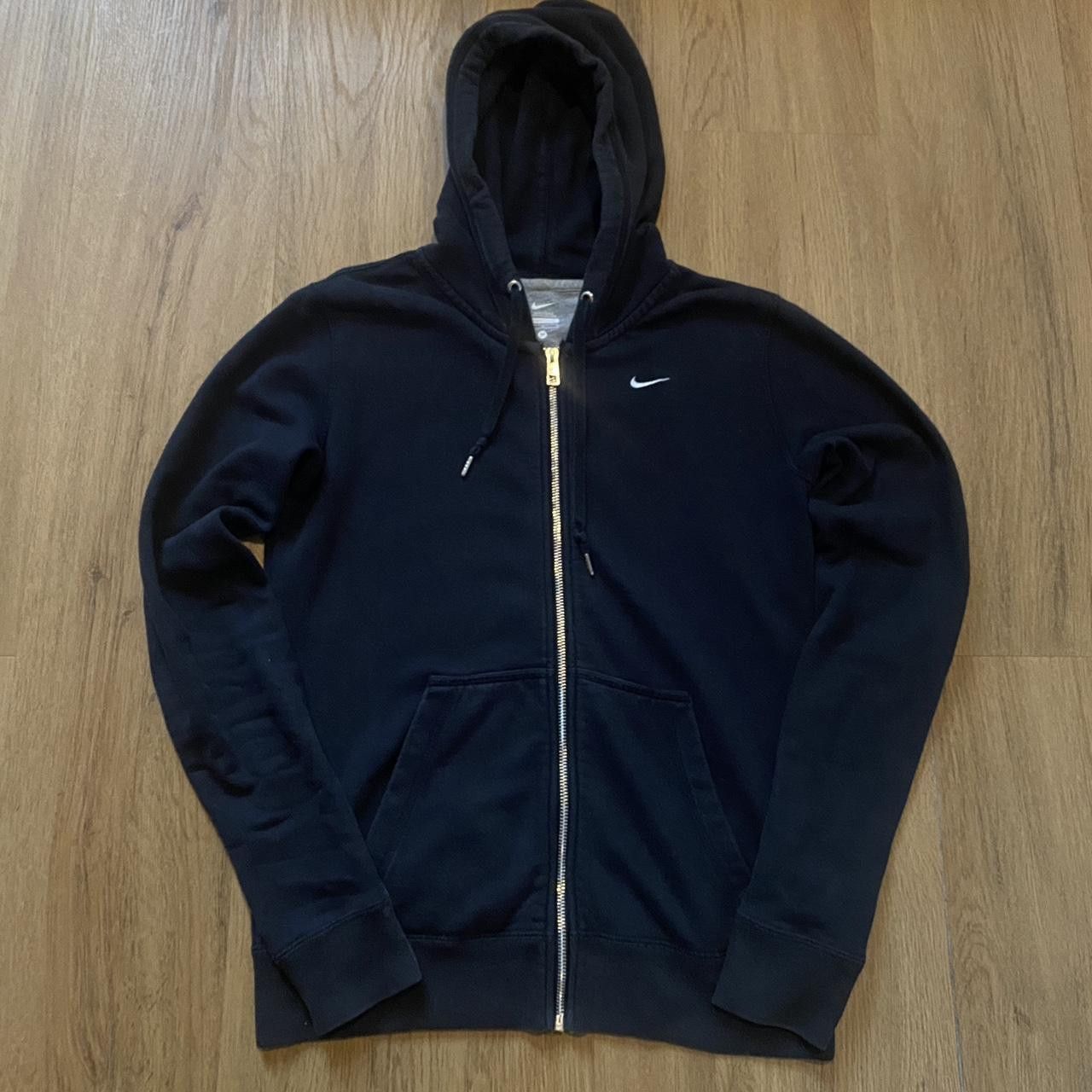 Nike 2000s y2k ZIP Nike black hoodie with white tick Size US M / EU 48-50 / 2 - 1 Thumbnail