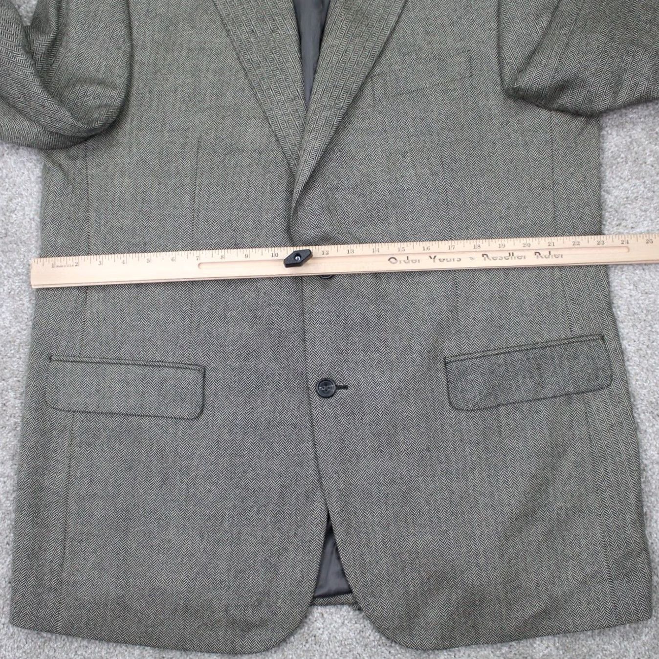 Ralph Lauren LAUREN Ralph Lauren Blazer Mens 46L Gray 2 Button Lambswool Single-Breasted Notch Lapel Wool Blend Jacket Size 46R - 3 Thumbnail